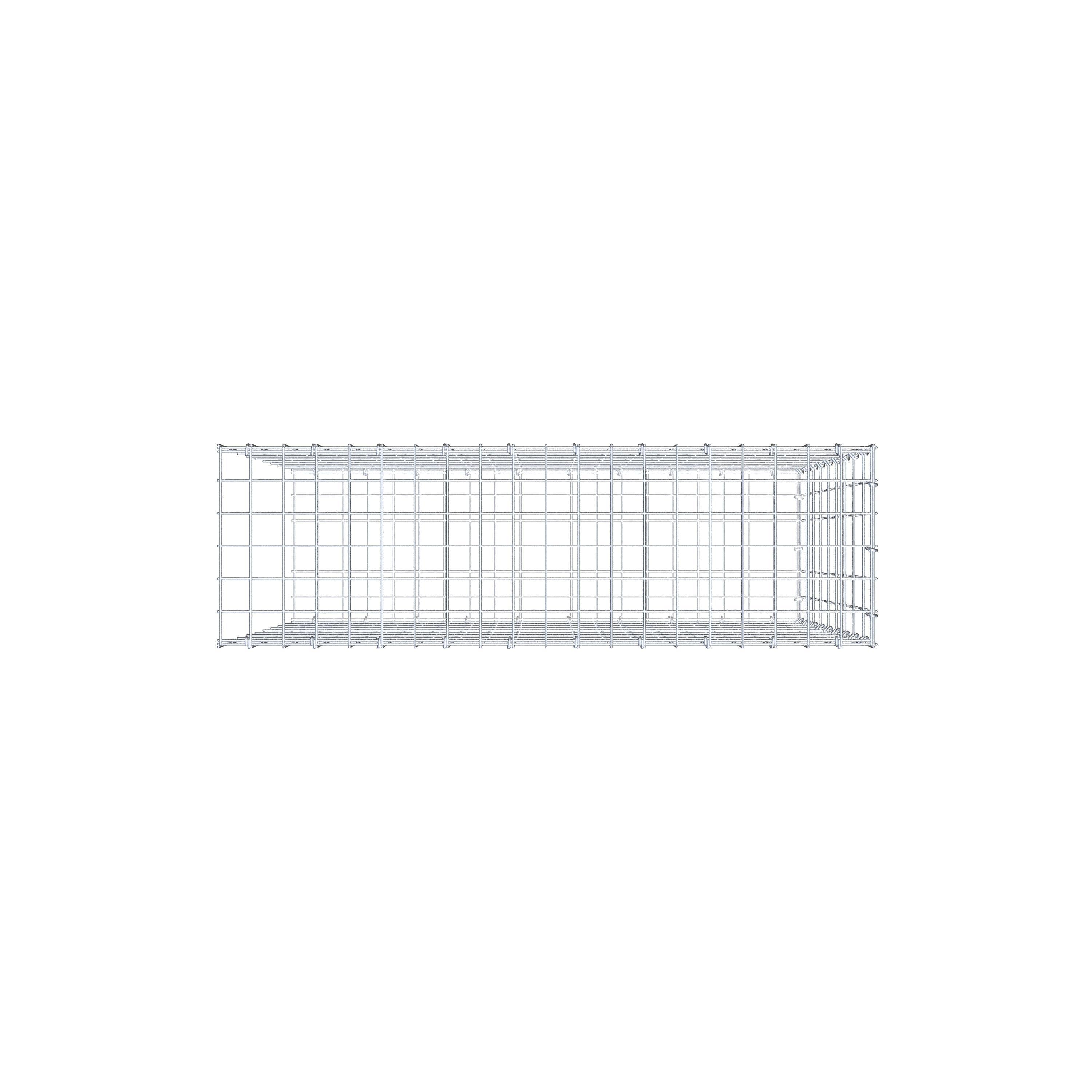 Monteret gabion type 2 100 cm x 90 cm x 30 cm, maskestørrelse 5 cm x 10 cm, C-ring