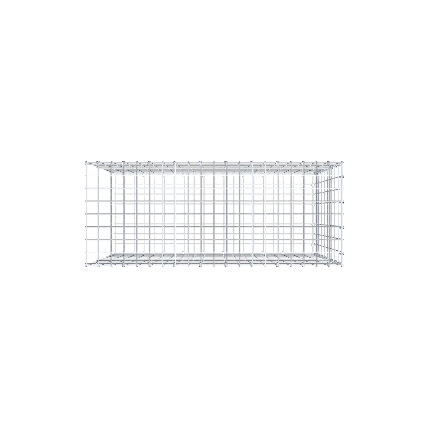 Monteret gabion type 2 100 cm x 90 cm x 40 cm, maskestørrelse 5 cm x 10 cm, C-ring