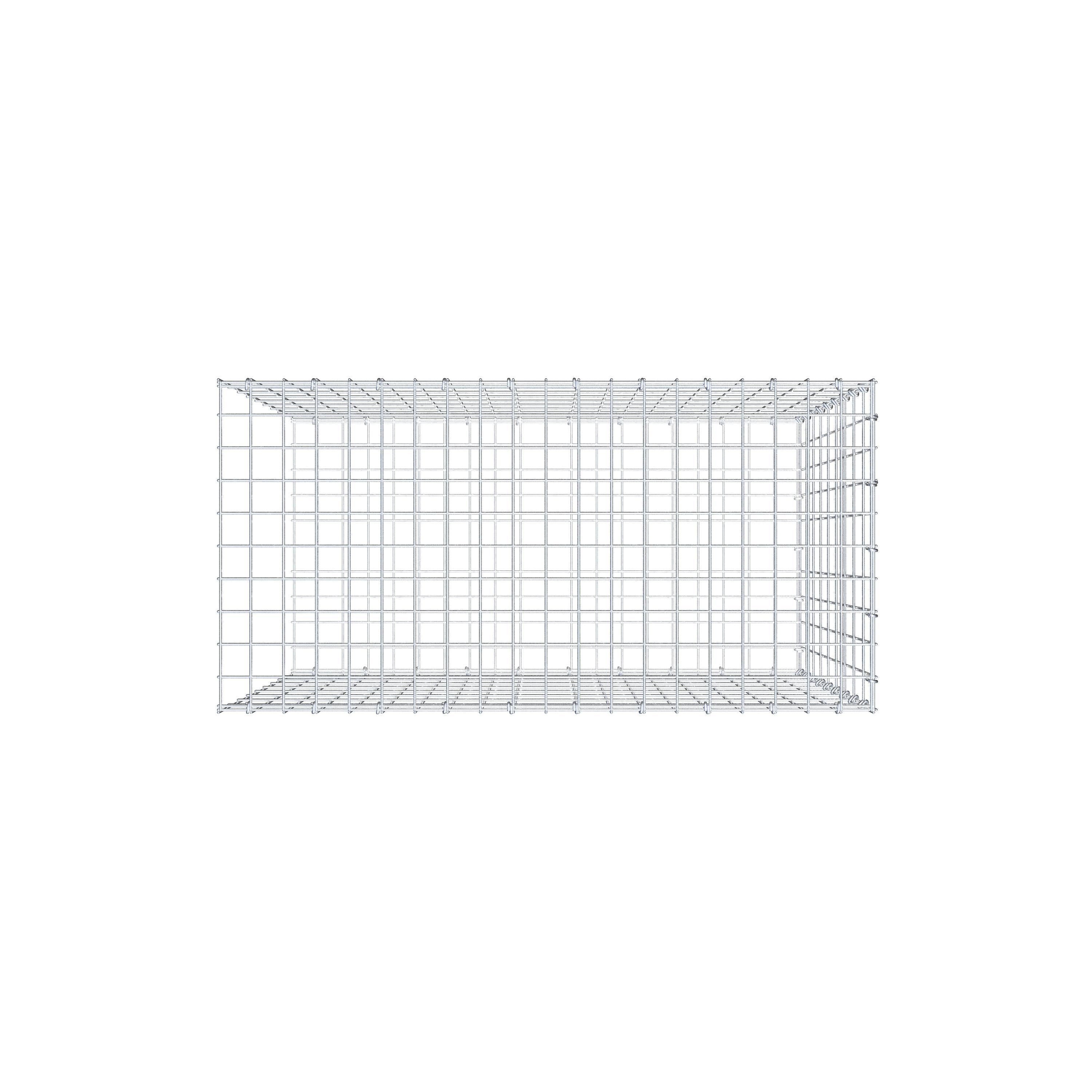 Monteret gabion type 2 100 cm x 90 cm x 50 cm, maskestørrelse 5 cm x 10 cm, C-ring