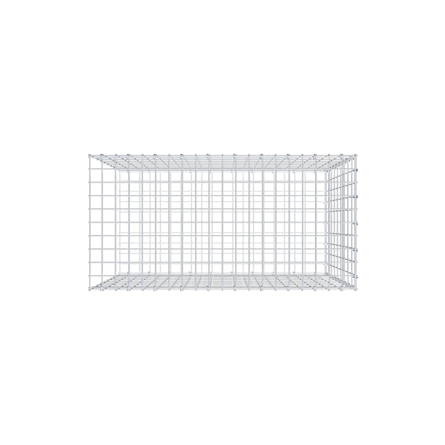Mounted gabion type 2 100 cm x 90 cm x 50 cm, mesh size 5 cm x 10 cm, C-ring