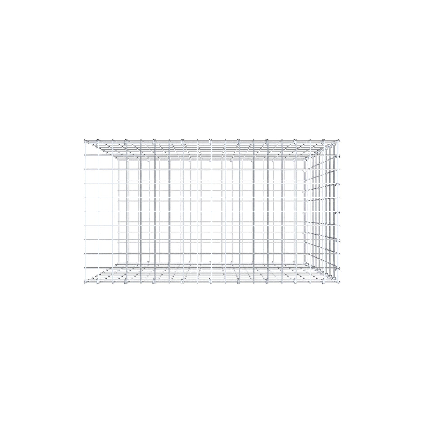 Mounted gabion type 2 100 cm x 90 cm x 50 cm, mesh size 5 cm x 10 cm, C-ring