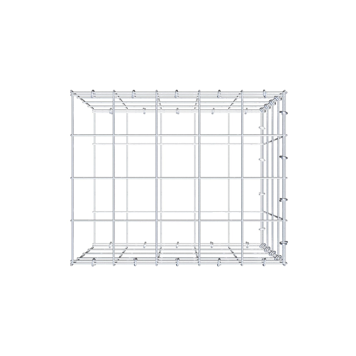 Mounted gabion type 2 50 cm x 40 cm x 40 cm (L x H x D), mesh size 10 cm x 10 cm, C-ring