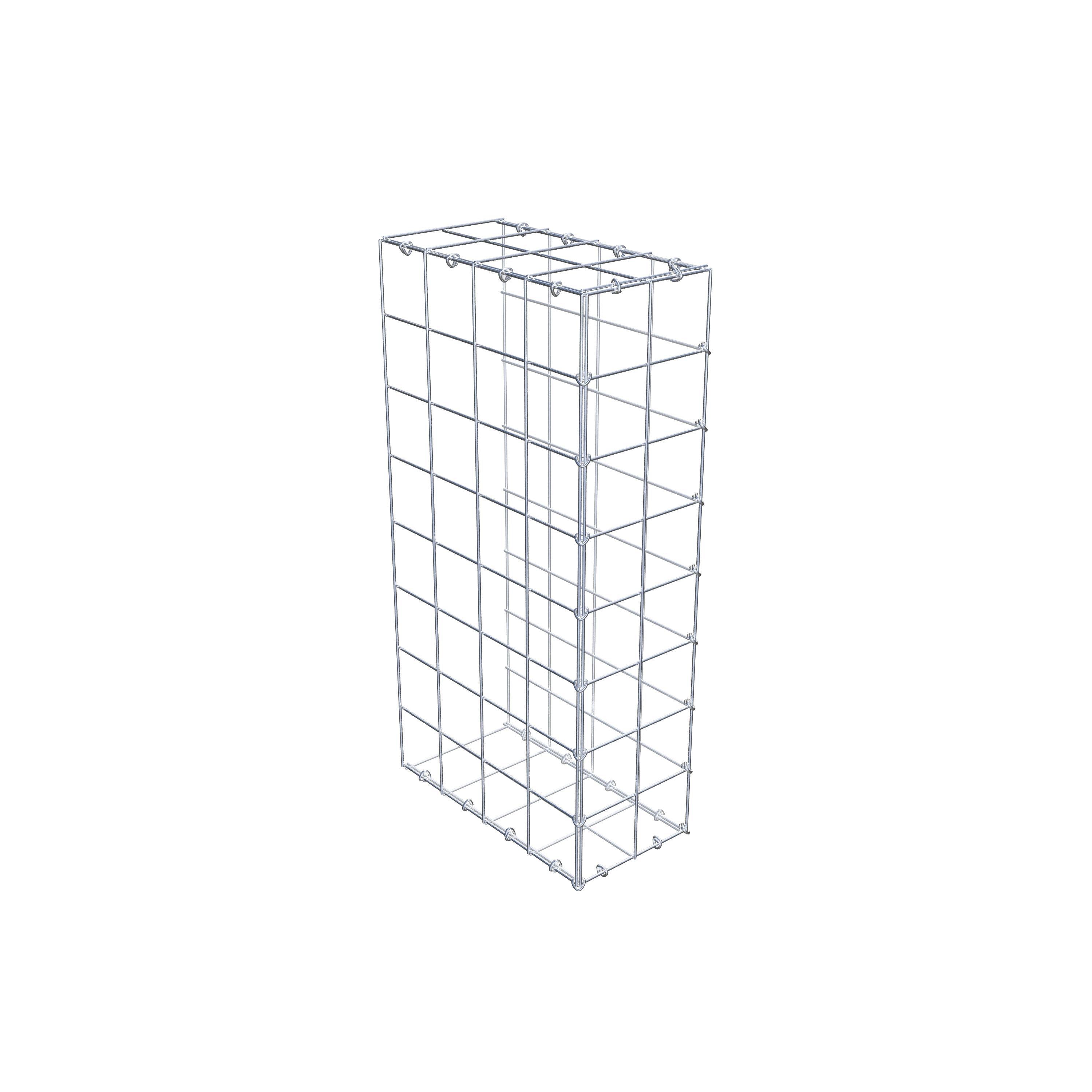 Monteret gabion type 2 80 cm x 40 cm x 20 cm (L x H x D), maskestørrelse 10 cm x 10 cm, C-ring