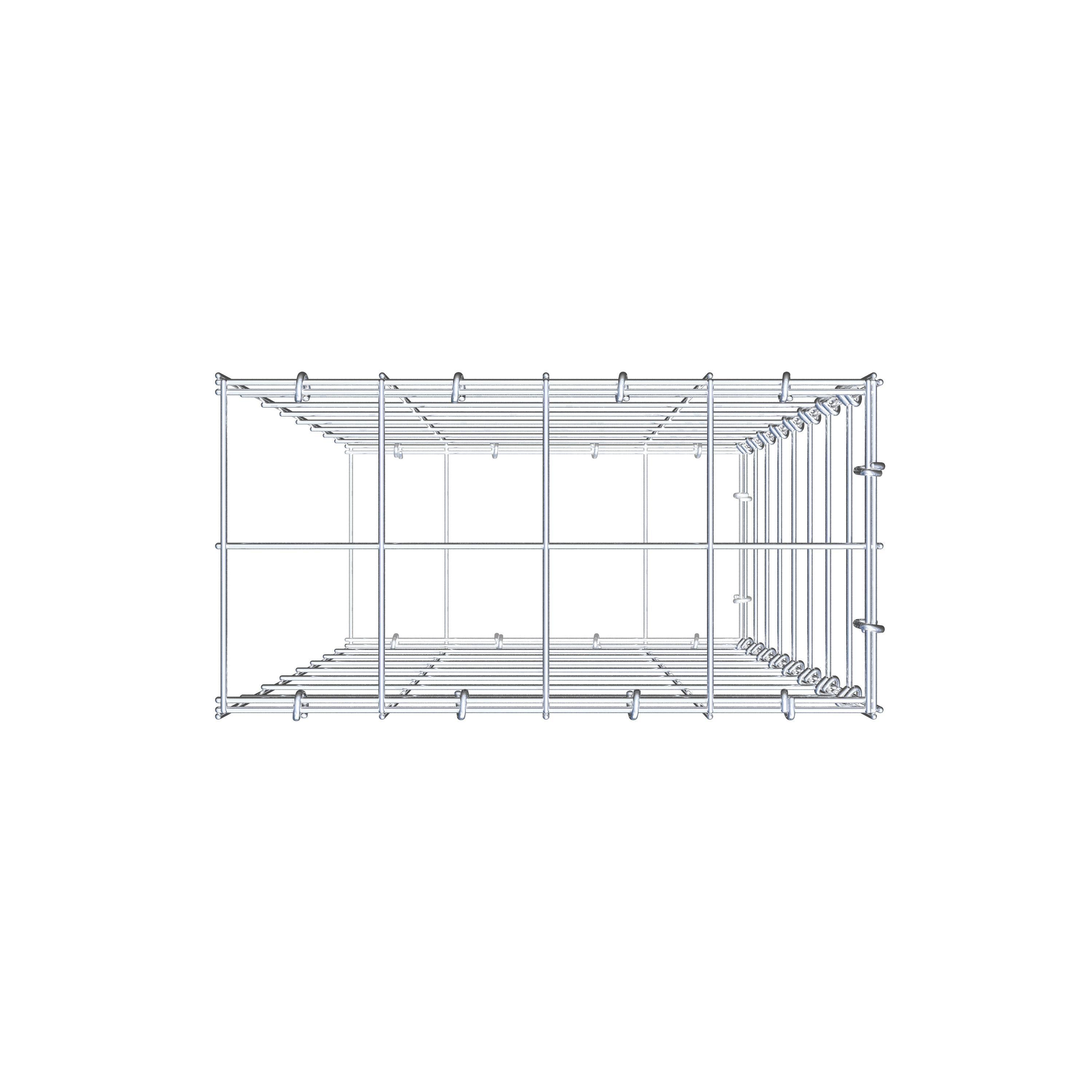 Fourche rapportée type 2 80 cm x 40 cm x 20 cm (L x H x P), mailles 10 cm x 10 cm, anneau C