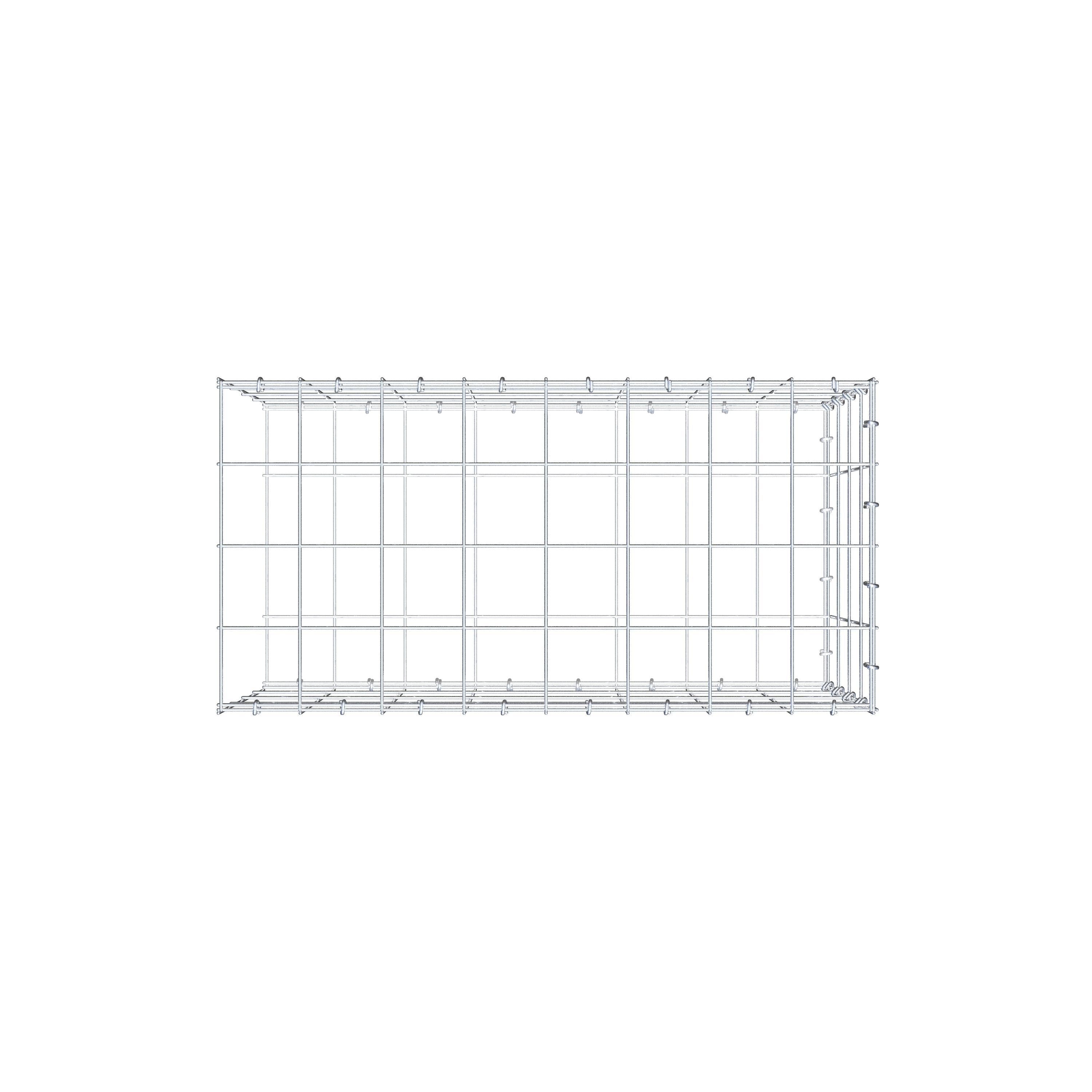 Mounted gabion type 2 80 cm x 40 cm x 40 cm (L x H x D), mesh size 10 cm x 10 cm, C-ring