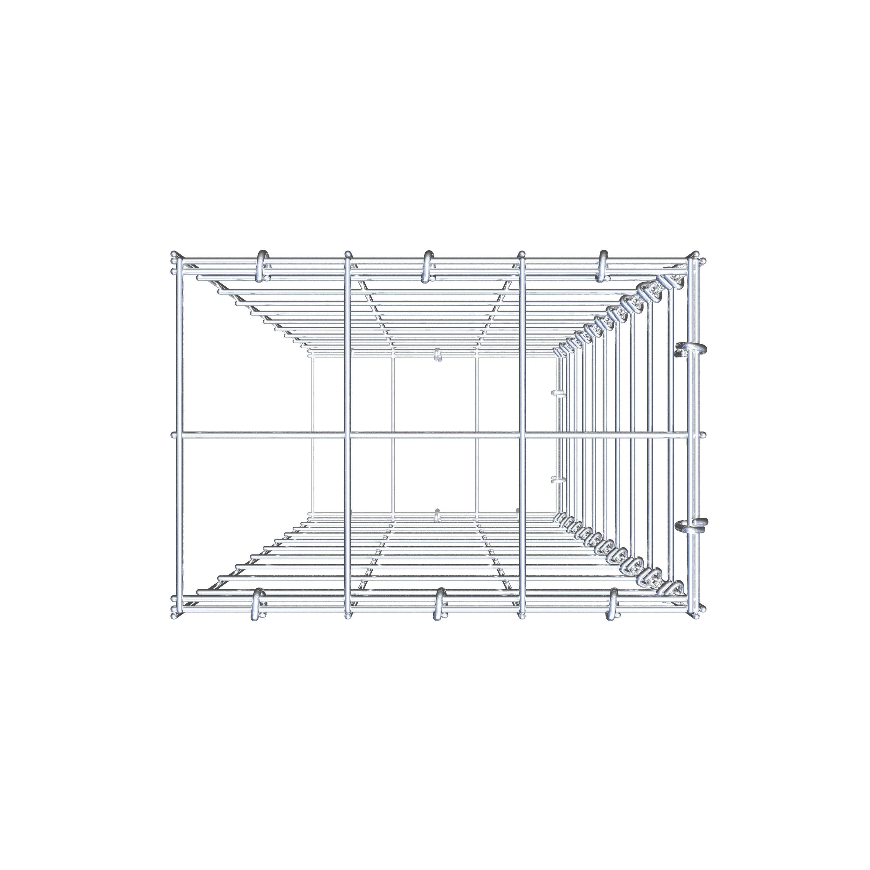 Mounted gabion type 2 100 cm x 30 cm x 20 cm (L x H x D), mesh size 10 cm x 10 cm, C-ring