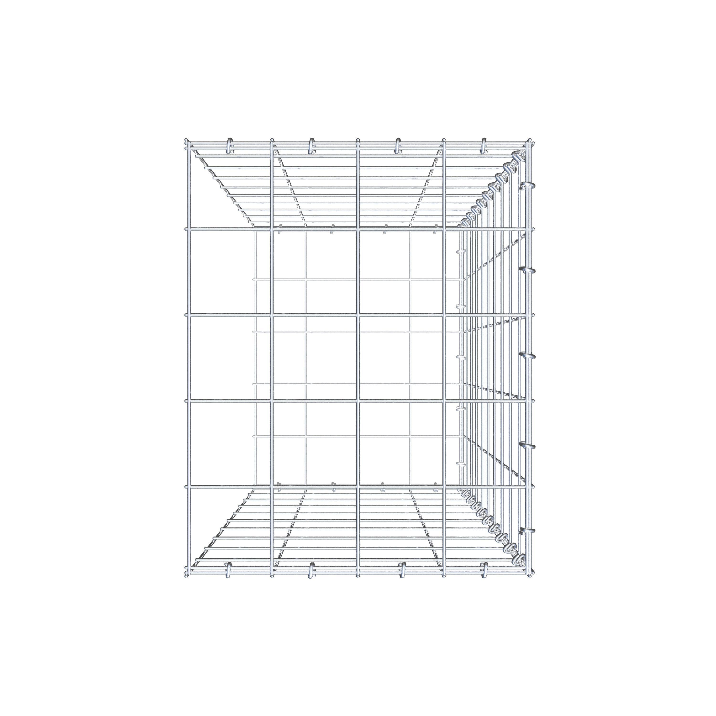 Monteret gabion type 2 100 cm x 40 cm x 50 cm (L x H x D), maskestørrelse 10 cm x 10 cm, C-ring