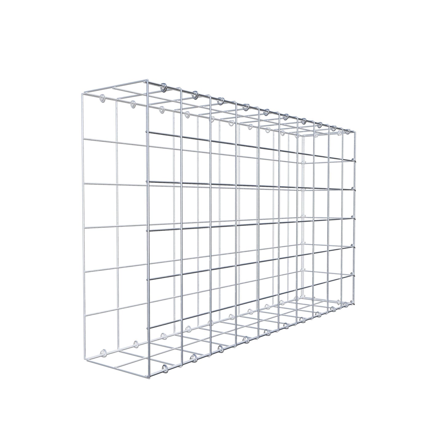 Monteret gabion type 2 100 cm x 60 cm x 20 cm (L x H x D), maskestørrelse 10 cm x 10 cm, C-ring