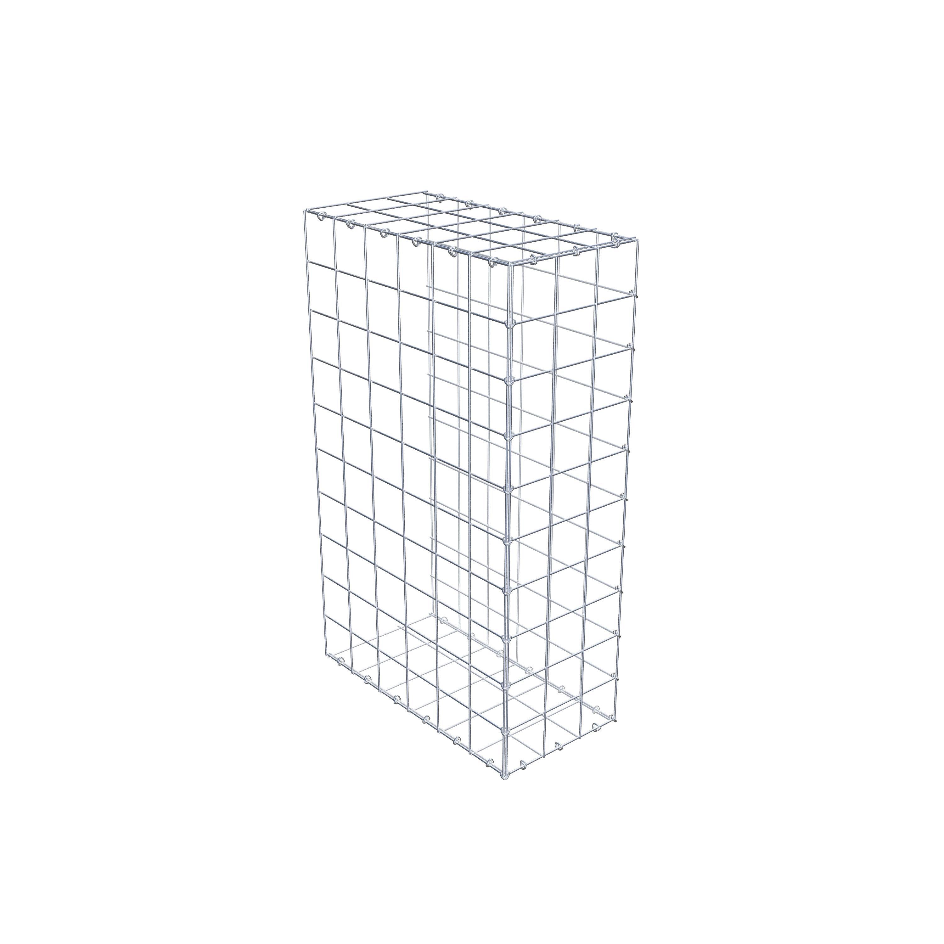 Monteret gabion type 2 100 cm x 60 cm x 30 cm (L x H x D), maskestørrelse 10 cm x 10 cm, C-ring