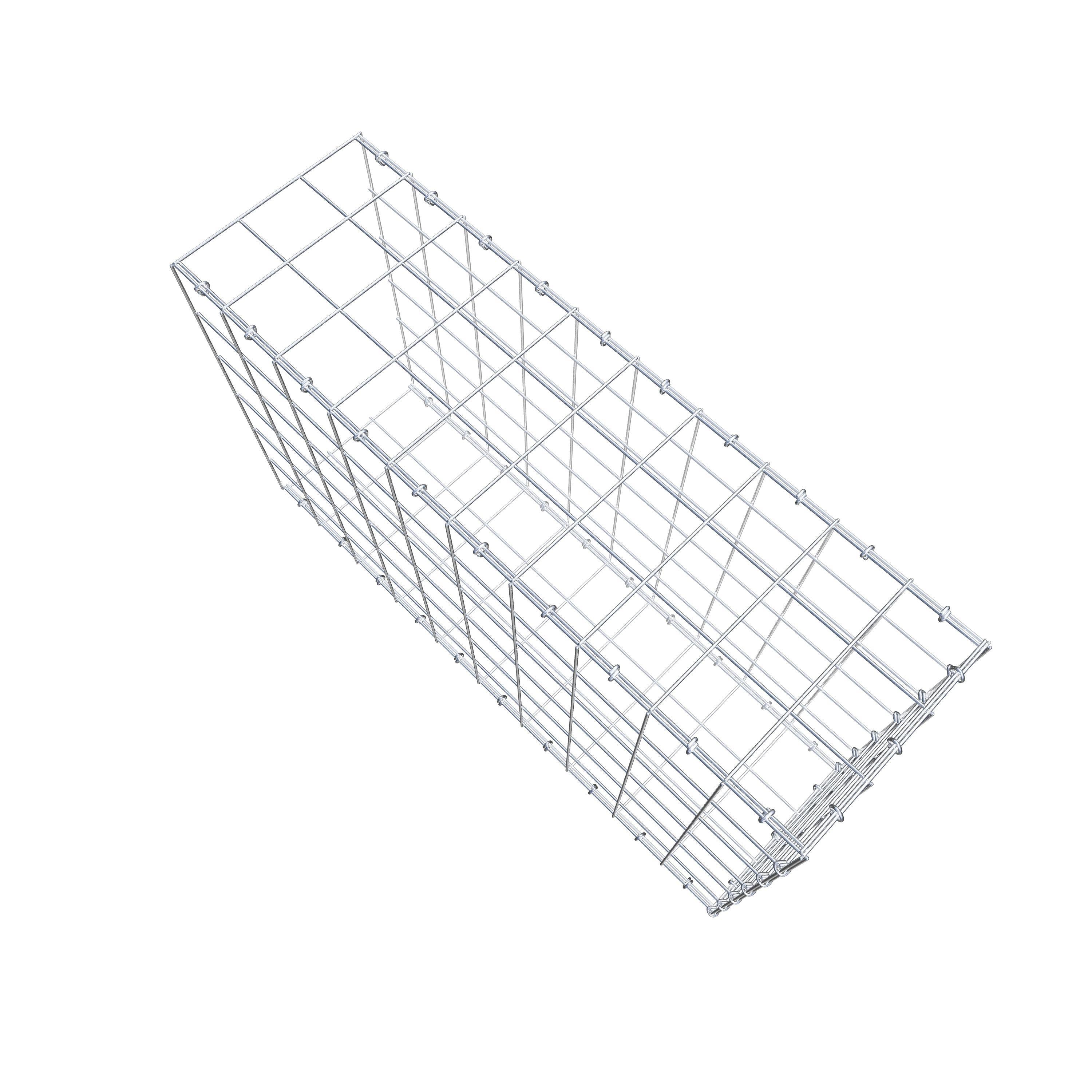 Monteret gabion type 2 100 cm x 60 cm x 30 cm (L x H x D), maskestørrelse 10 cm x 10 cm, C-ring