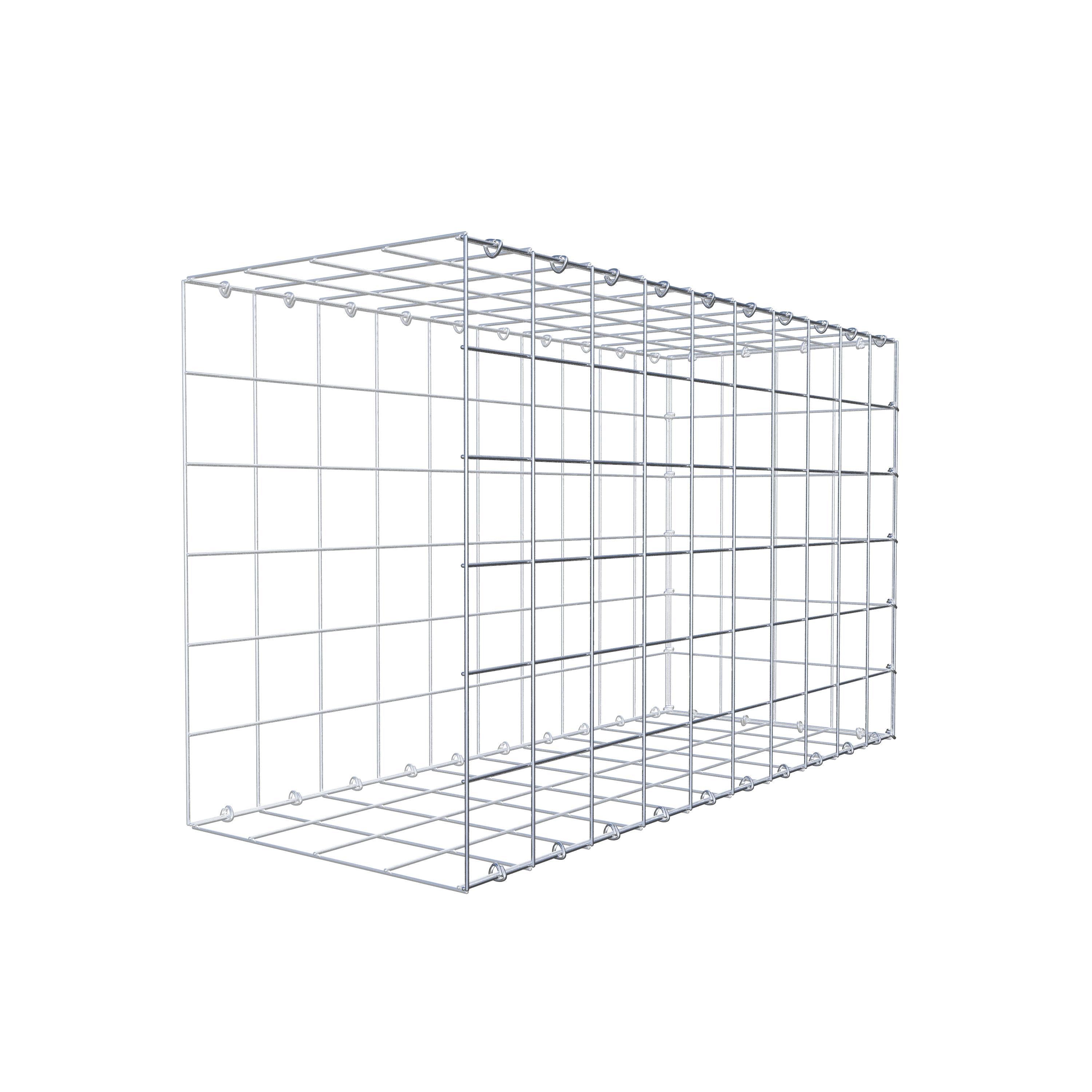 Typ 2 påbyggnadsgabion 100 cm x 60 cm x 40 cm (L x H x D), maskstorlek 10 cm x 10 cm, C-ring