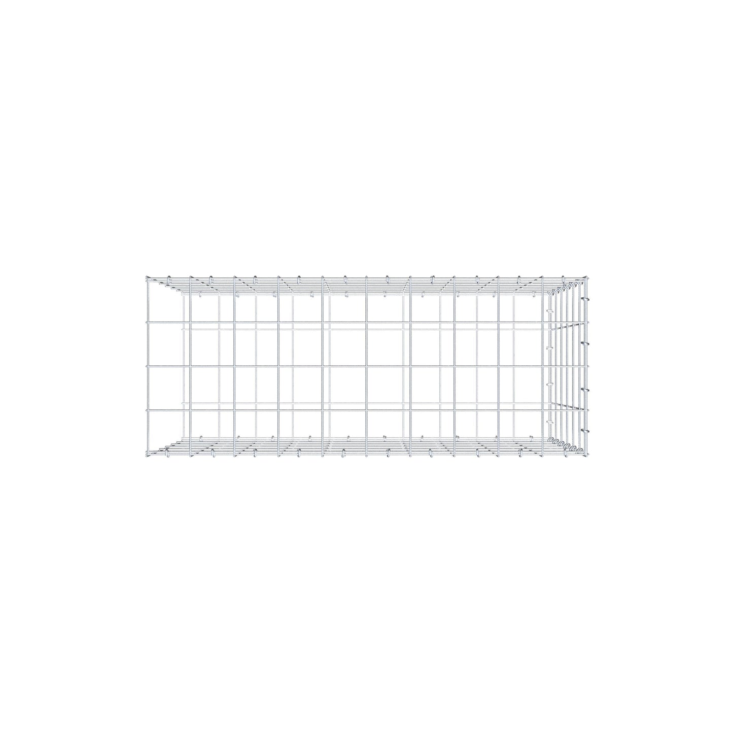 Monteret gabion type 2 100 cm x 60 cm x 40 cm (L x H x D), maskestørrelse 10 cm x 10 cm, C-ring