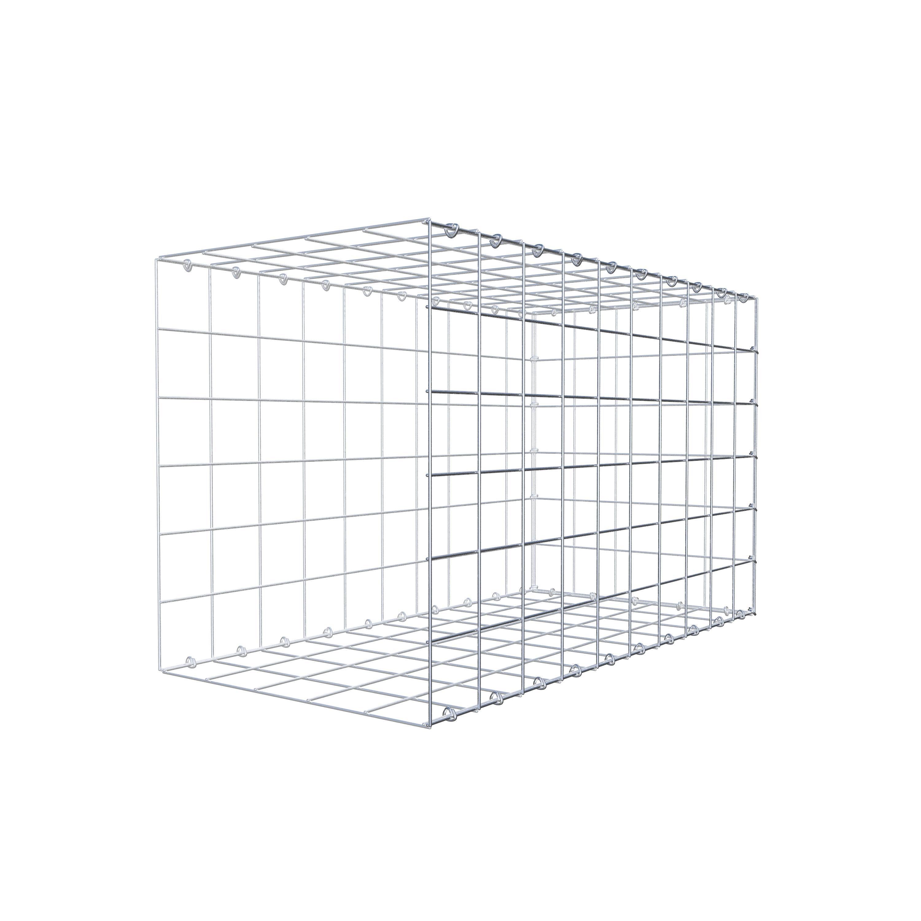 Monteret gabion type 2 100 cm x 60 cm x 50 cm (L x H x D), maskestørrelse 10 cm x 10 cm, C-ring