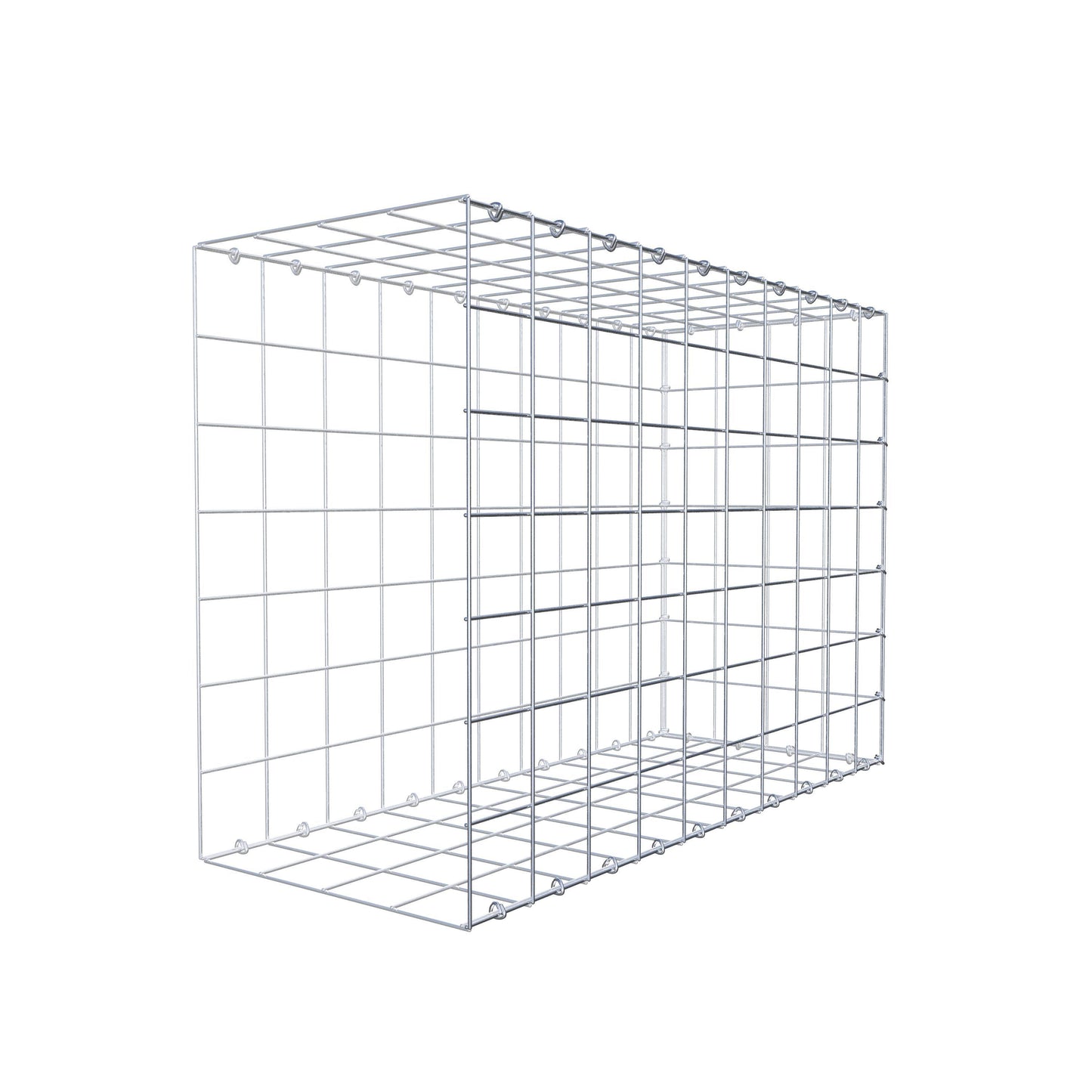 Monteret gabion type 2 100 cm x 70 cm x 40 cm (L x H x D), maskestørrelse 10 cm x 10 cm, C-ring