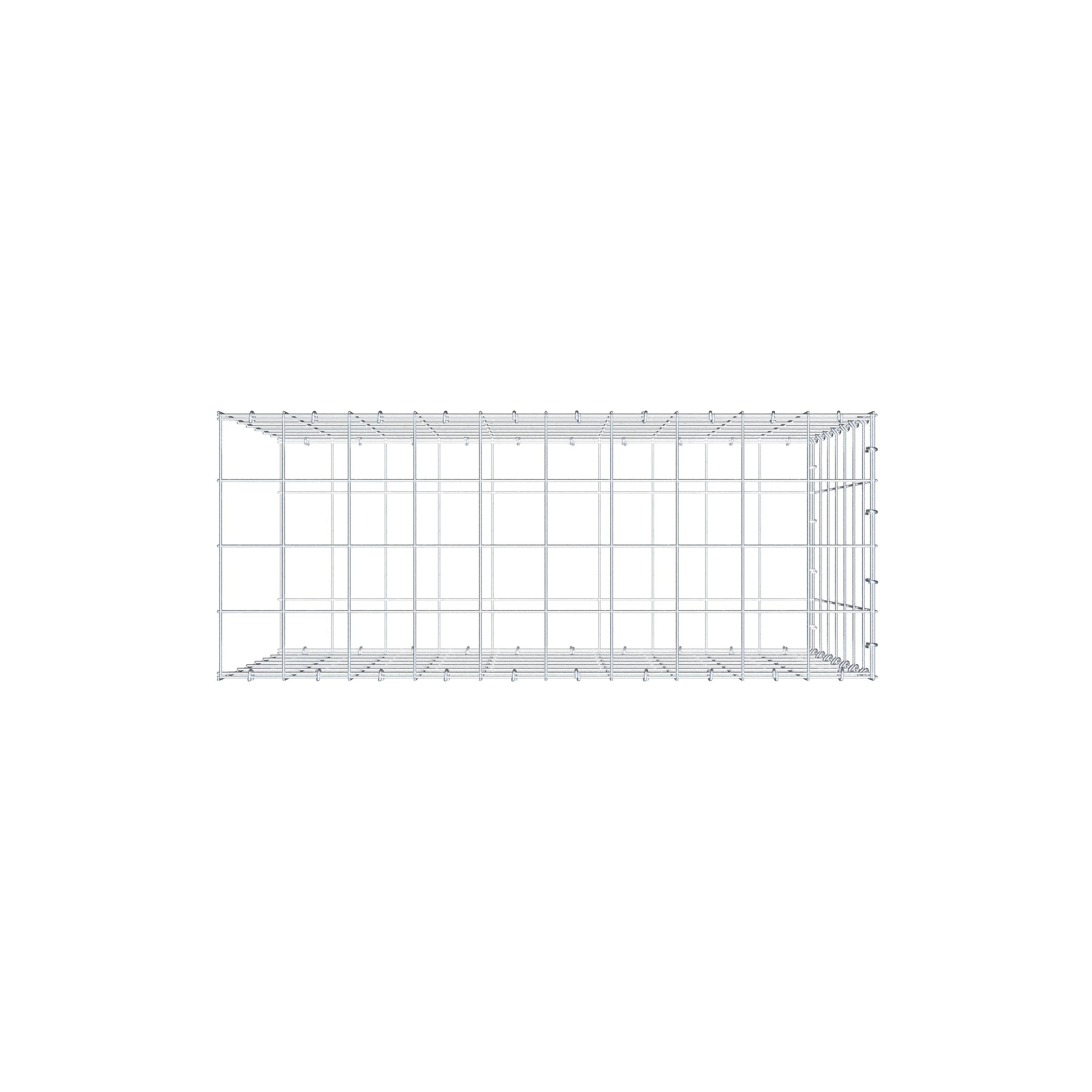 Anbaugabione Typ 2 100 cm x 70 cm x 40 cm (L x H x T), Maschenweite 10 cm x 10 cm, C-Ring