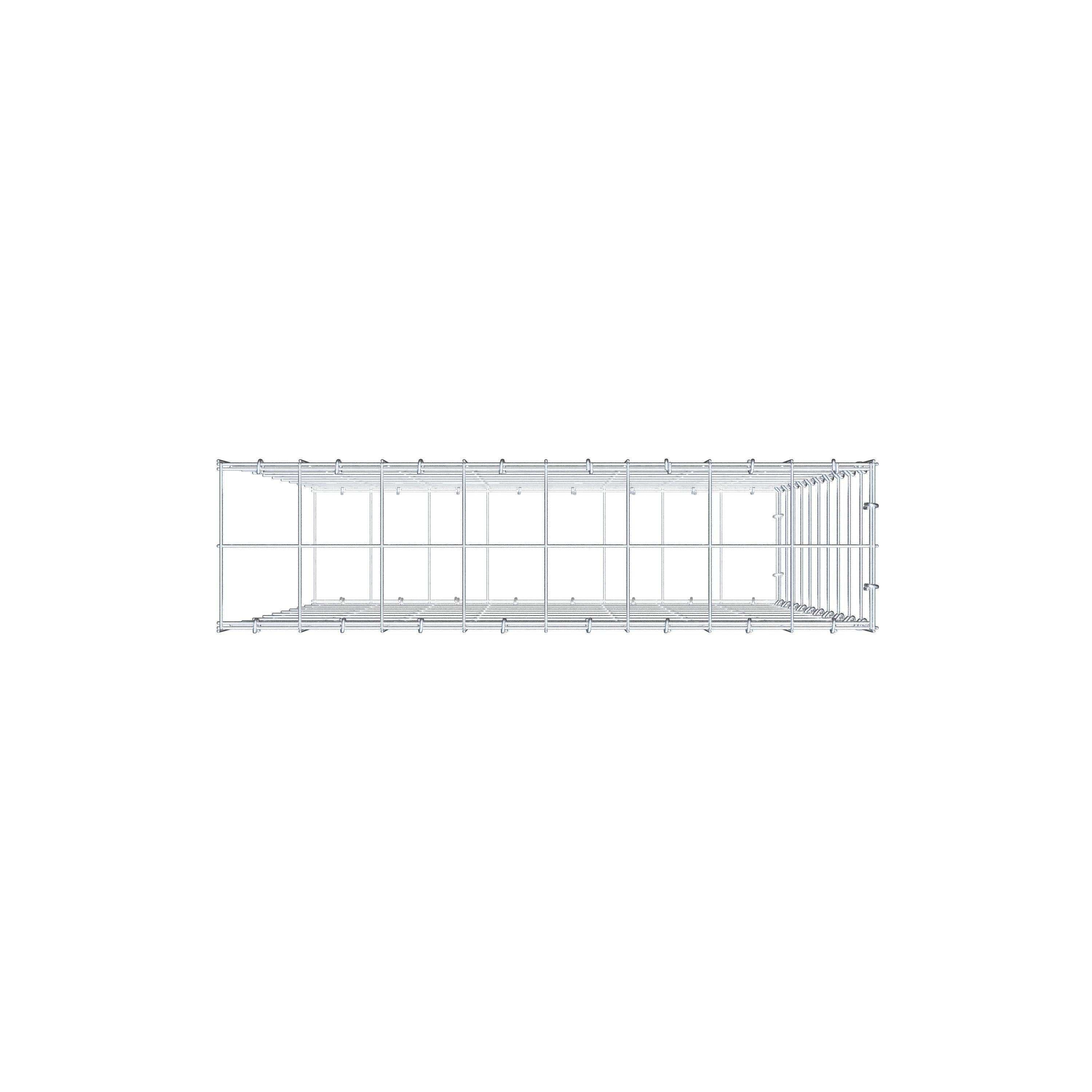 Mounted gabion type 2 100 cm x 80 cm x 20 cm (L x H x D), mesh size 10 cm x 10 cm, C-ring