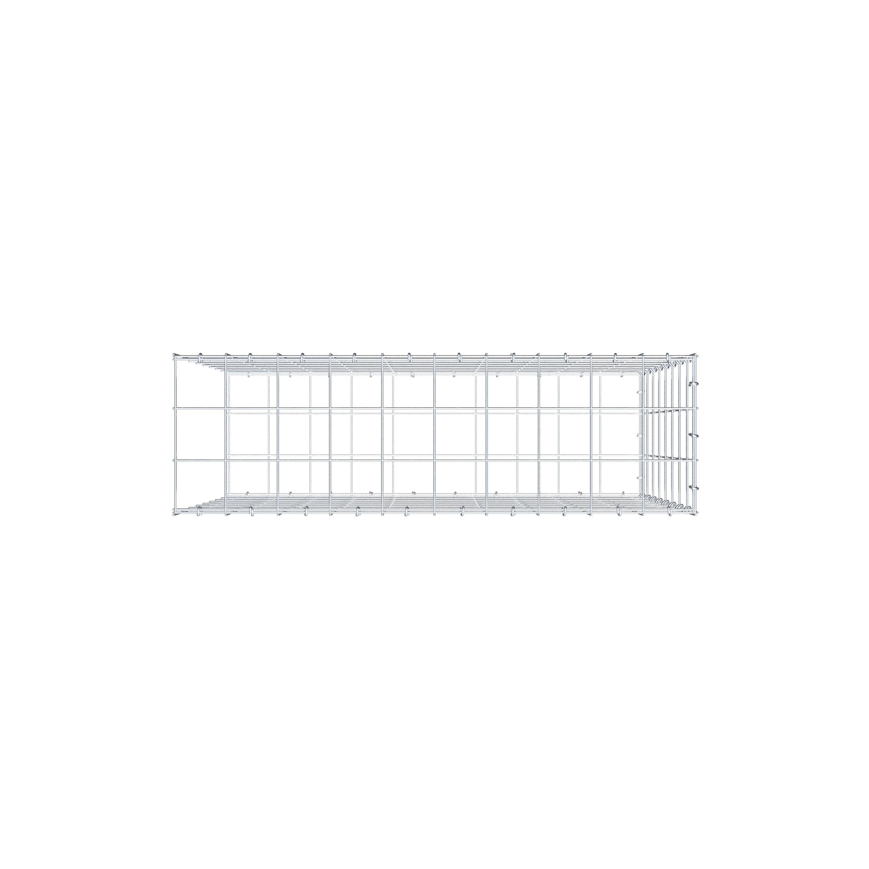 Gavión complementario de tipo 2 100 cm x 80 cm x 30 cm (largo x alto x fondo), malla 10 cm x 10 cm, anillo en C