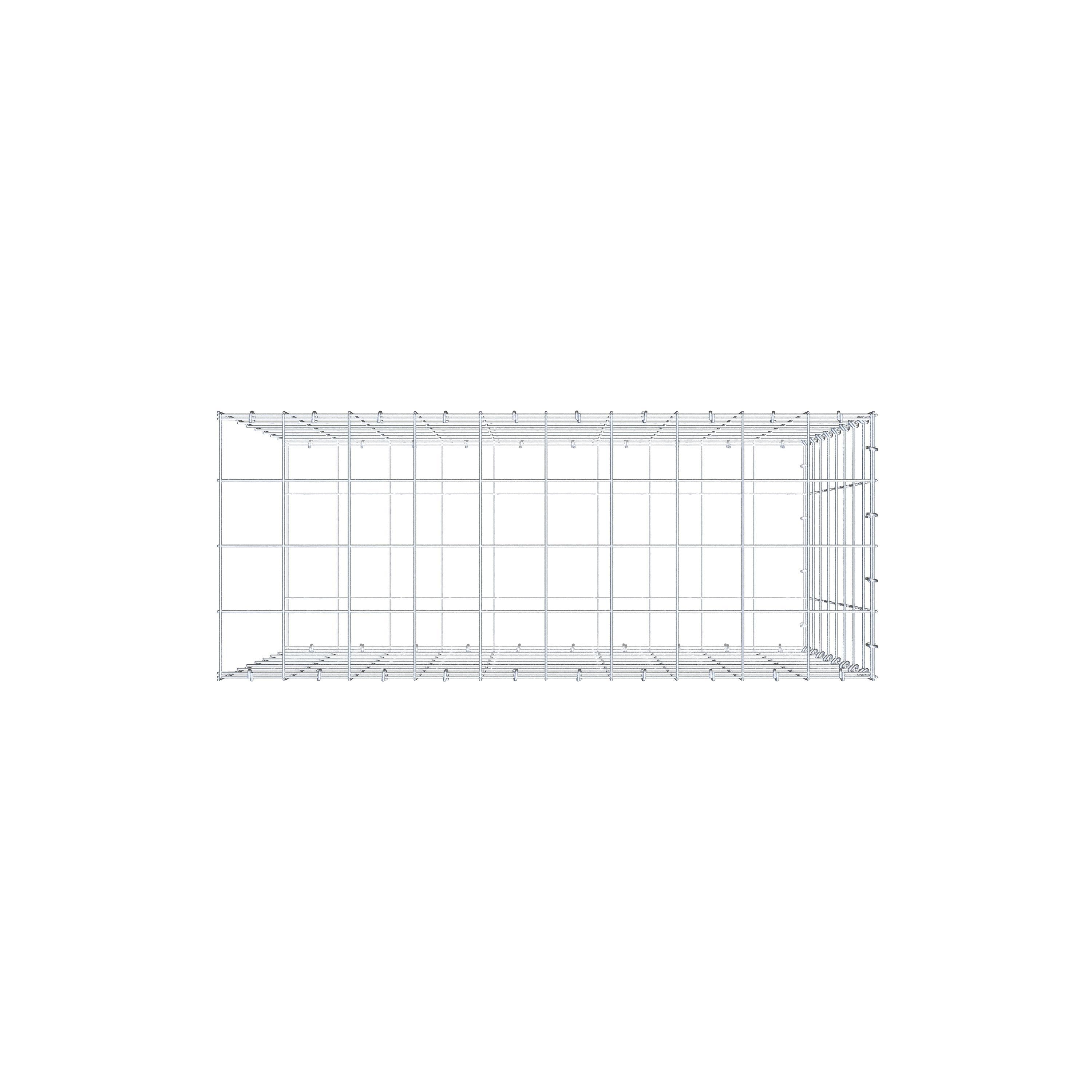 Anbaugabione Typ 2 100 cm x 80 cm x 40 cm (L x H x T), Maschenweite 10 cm x 10 cm, C-Ring