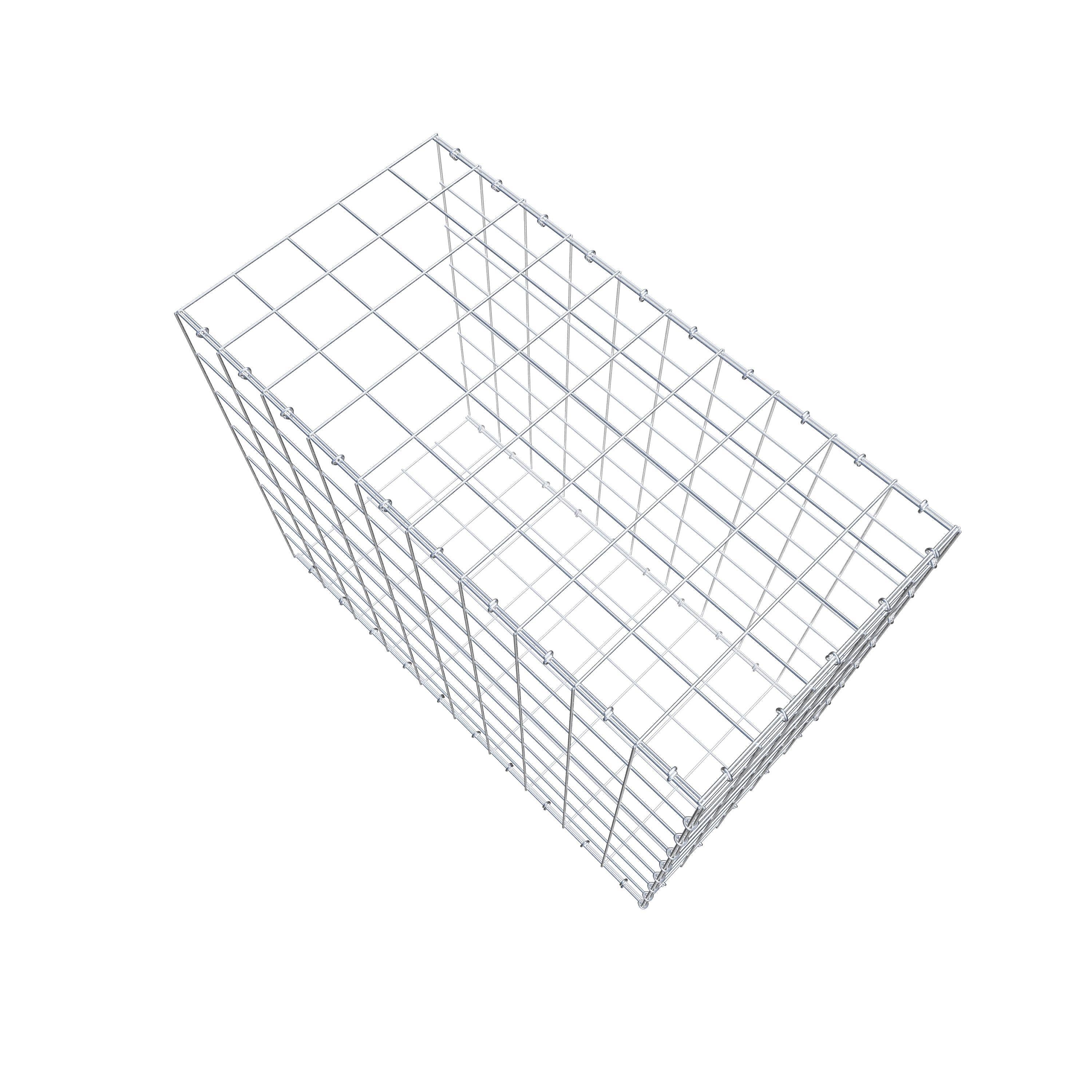 Monteret gabion type 2 100 cm x 80 cm x 50 cm (L x H x D), maskestørrelse 10 cm x 10 cm, C-ring