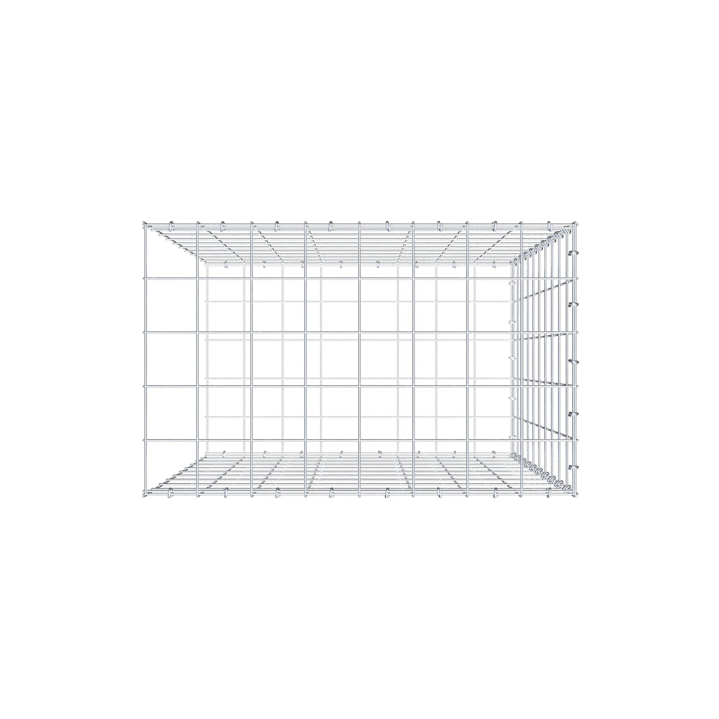 Gabião Tipo 2 100 cm x 80 cm x 50 cm (C x A x P), malhagem 10 cm x 10 cm, anel C