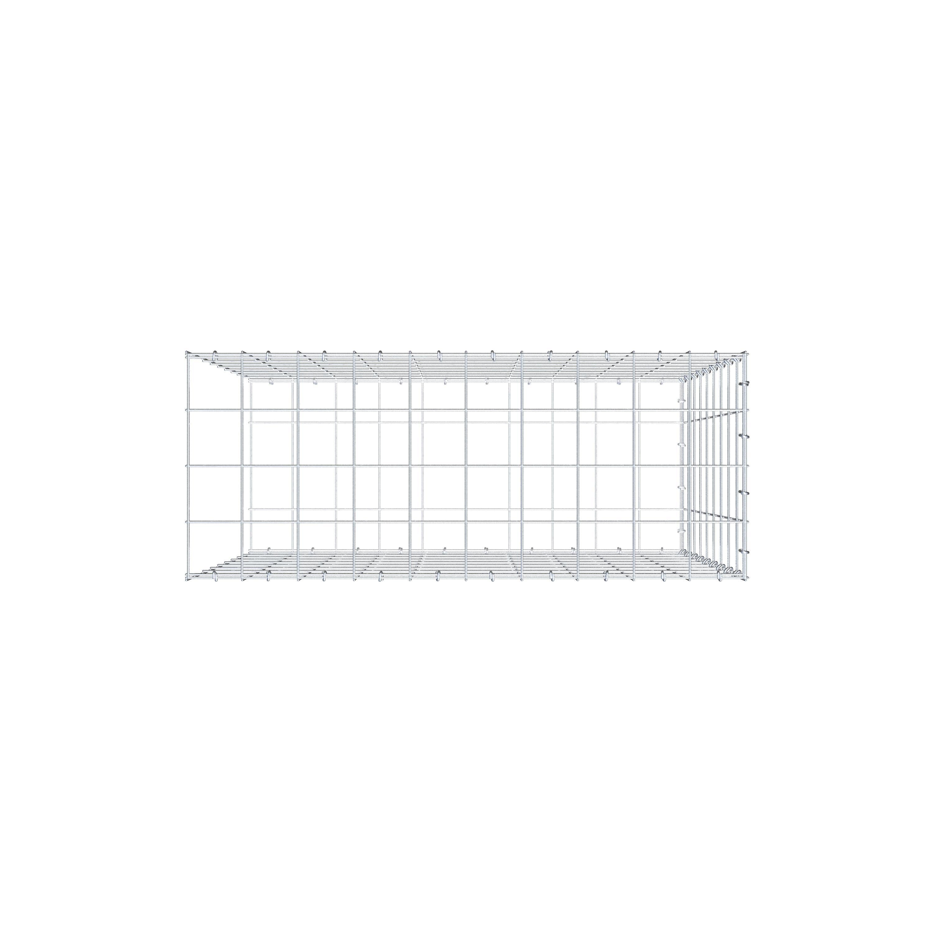 Gabião Tipo 2 100 cm x 90 cm x 40 cm (C x A x P), malhagem 10 cm x 10 cm, anel C