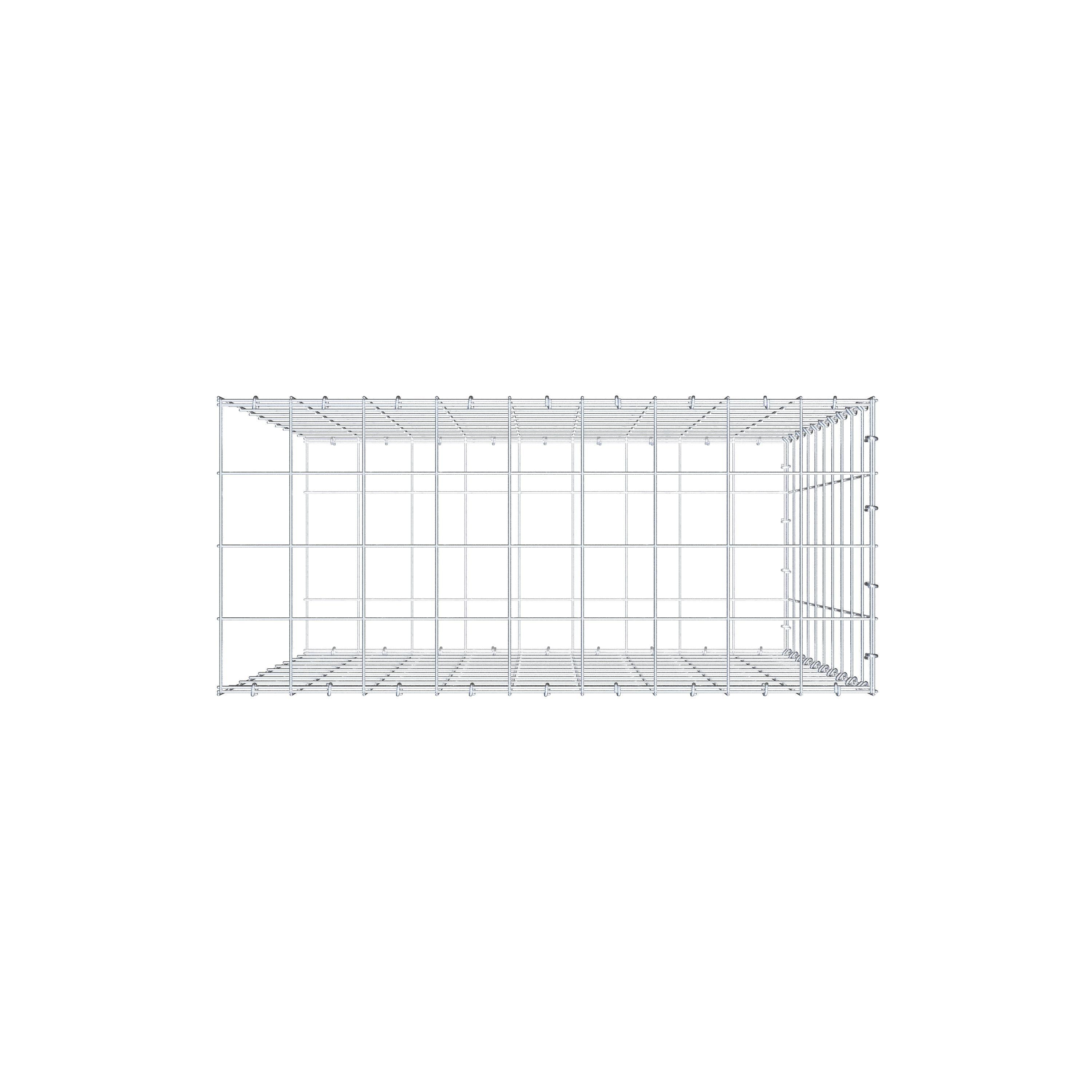 Anbaugabione Typ 2 100 cm x 90 cm x 40 cm (L x H x T), Maschenweite 10 cm x 10 cm, C-Ring