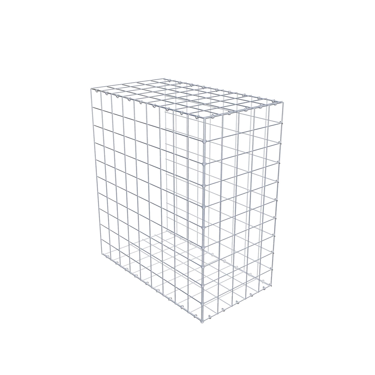 Monteret gabion type 2 100 cm x 90 cm x 50 cm (L x H x D), maskestørrelse 10 cm x 10 cm, C-ring