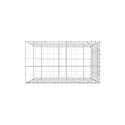 Monteret gabion type 2 100 cm x 90 cm x 50 cm (L x H x D), maskestørrelse 10 cm x 10 cm, C-ring