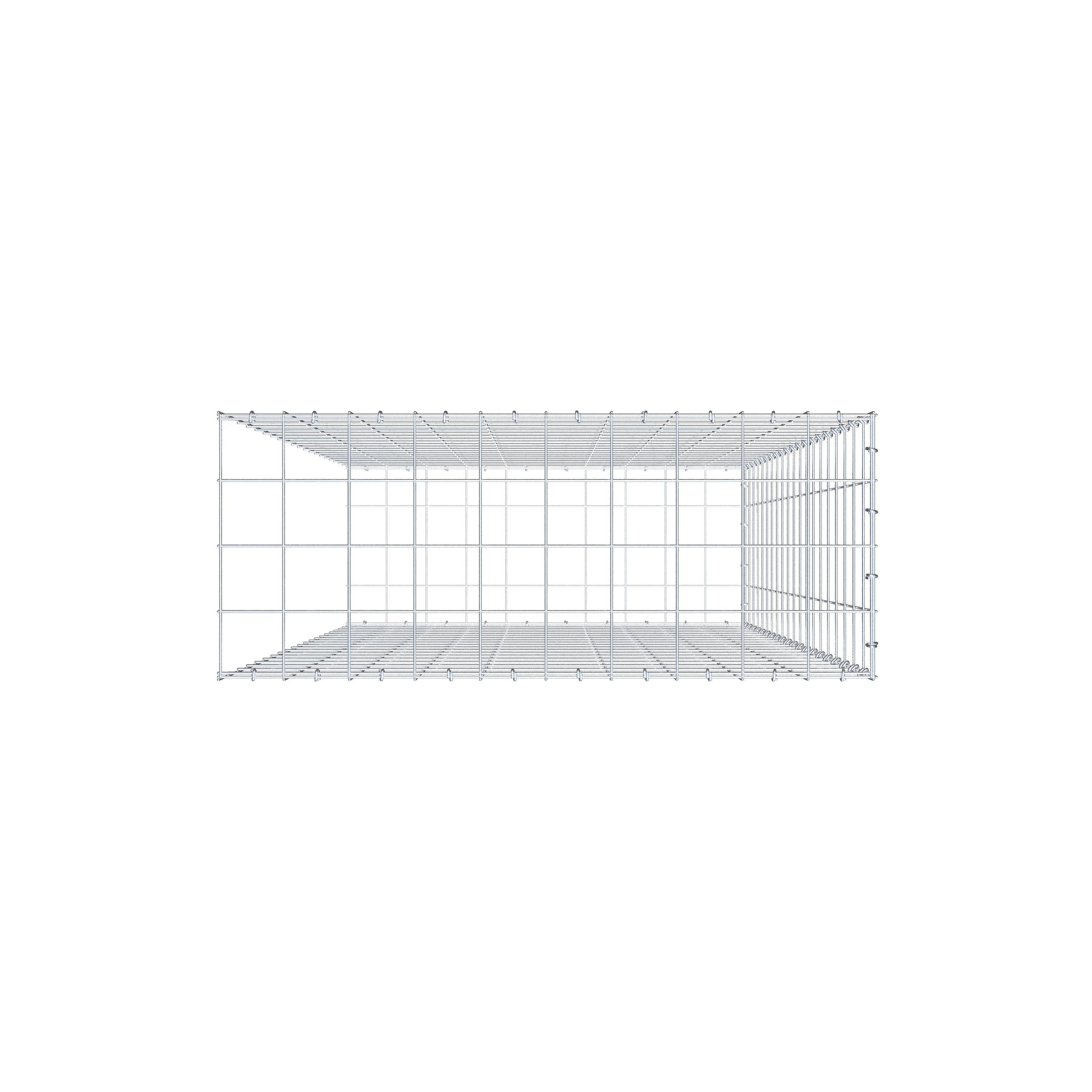 Mounted gabion type 2 200 cm x 100 cm x 40 cm (L x H x D), mesh size 10 cm x 10 cm, C-ring