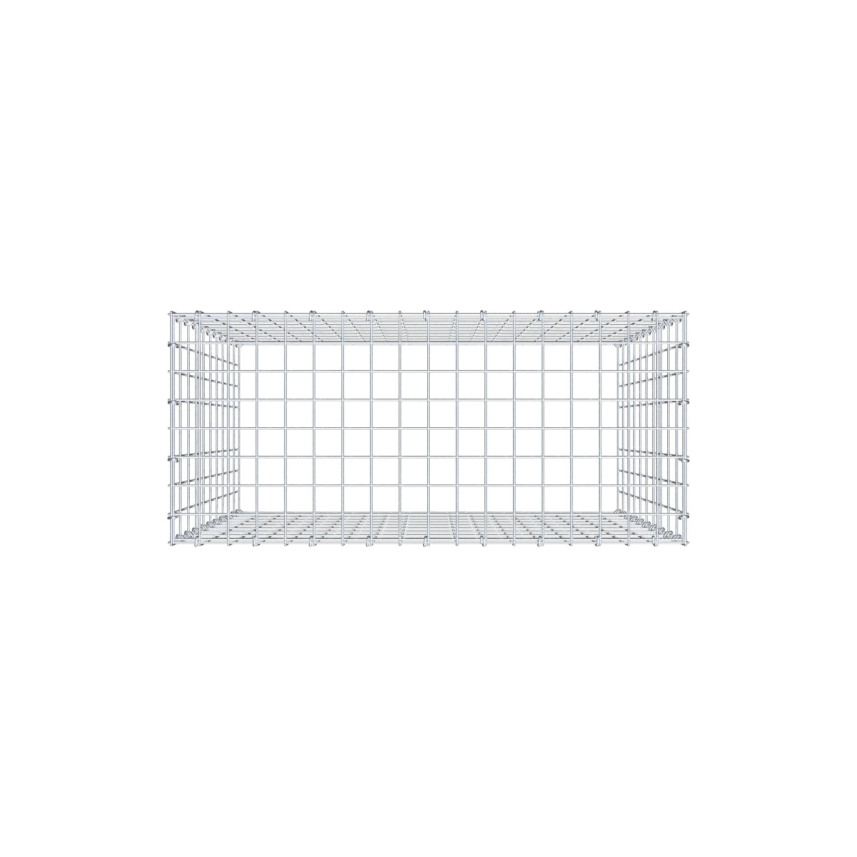 Monteret gabion type 3 100 cm x 90 cm x 40 cm (L x H x D), maskestørrelse 5 cm x 10 cm, C-ring