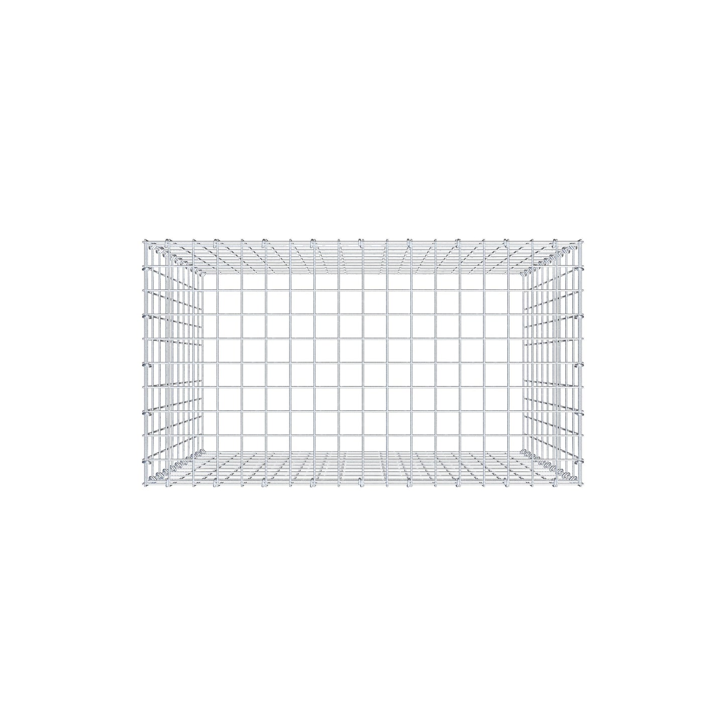 Typ 3 påbyggnadsgabion 100 cm x 90 cm x 50 cm (L x H x D), maskstorlek 5 cm x 10 cm, C-ring