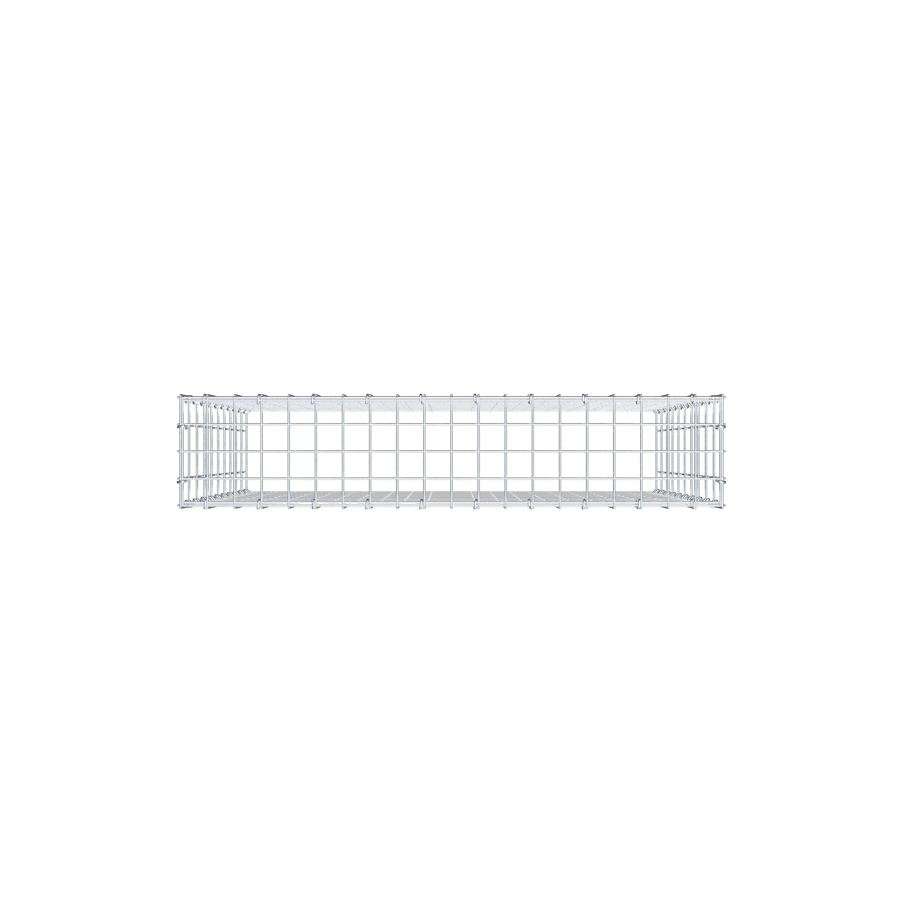 Anbaugabione Typ 3 100 cm x 100 cm x 20 cm (L x H x T), Maschenweite 5 cm x 10 cm, C-Ring