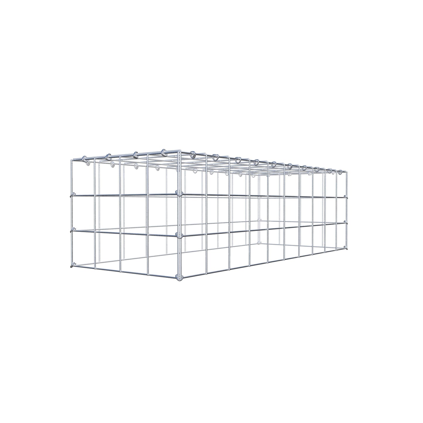 Monteret gabion type 3 100 cm x 30 cm x 40 cm (L x H x D), maskestørrelse 10 cm x 10 cm, C-ring