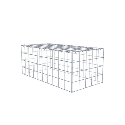 Mounted gabion type 3 100 cm x 40 cm x 50 cm (L x H x D), mesh size 10 cm x 10 cm, C-ring