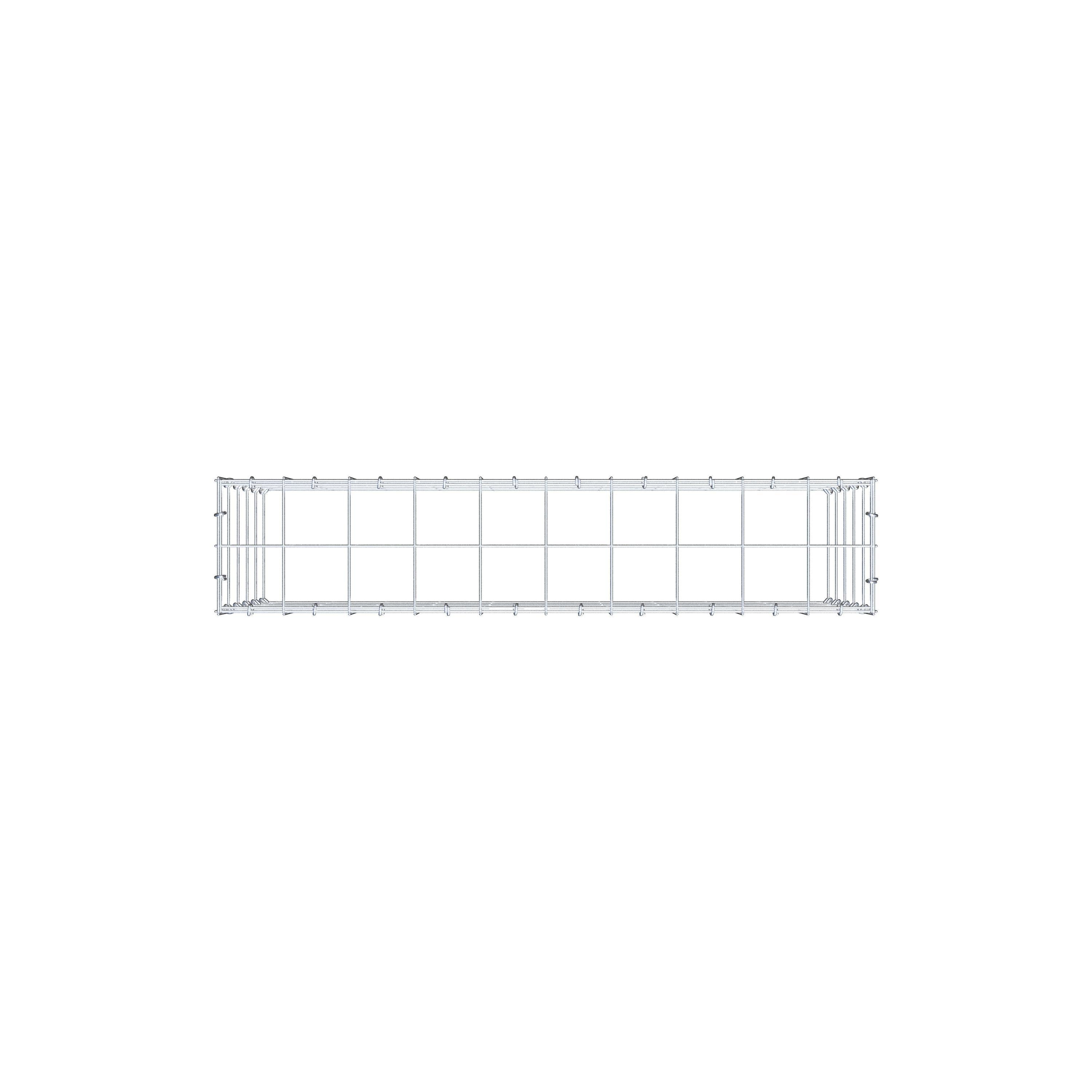 Gabião Tipo 3 100 cm x 50 cm x 20 cm (C x A x P), malhagem 10 cm x 10 cm, anel C