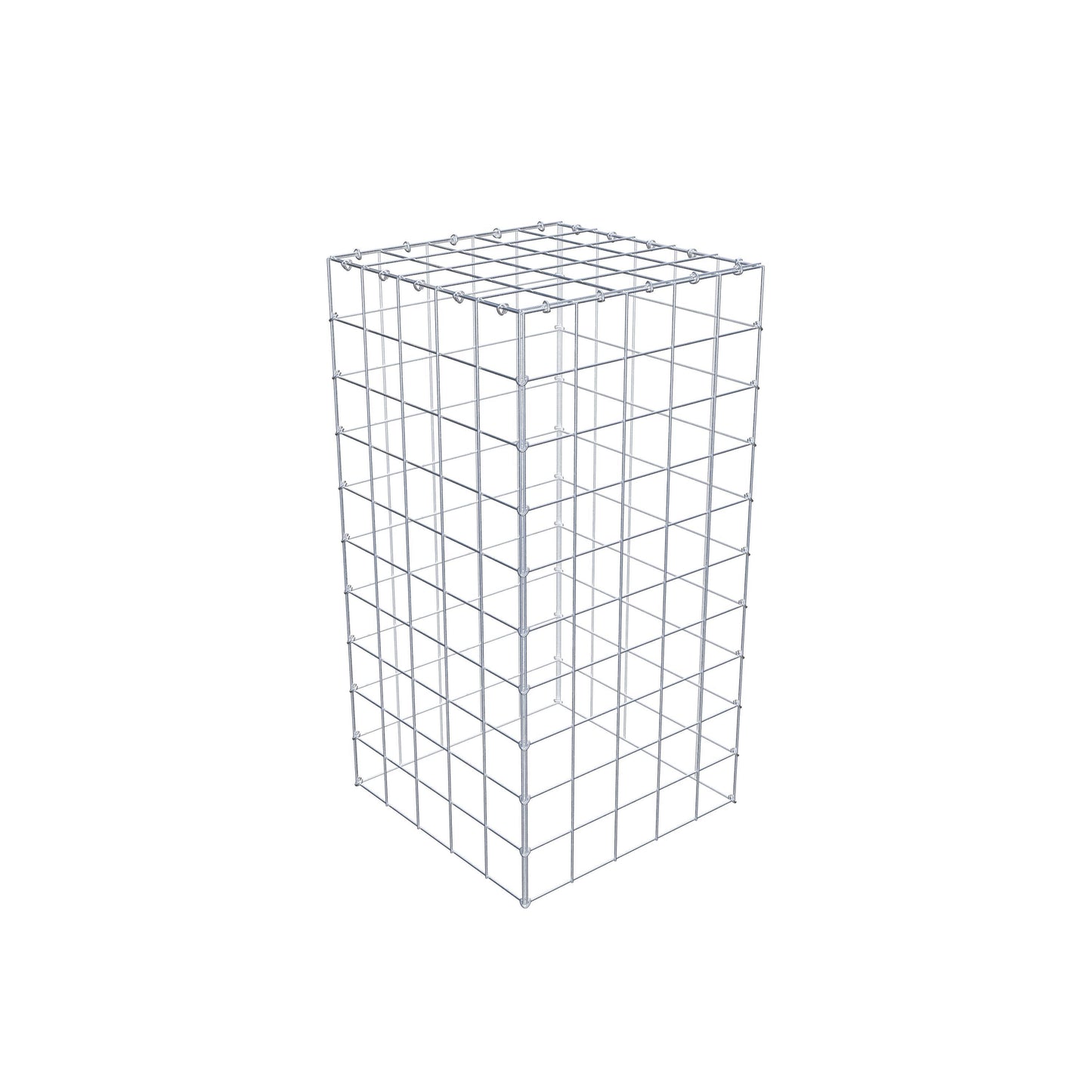 Typ 3 påbyggnadsgabion 100 cm x 50 cm x 50 cm (L x H x D), maskstorlek 10 cm x 10 cm, C-ring