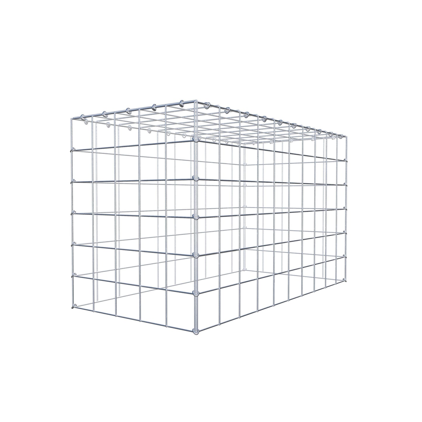 Typ 3 påbyggnadsgabion 100 cm x 60 cm x 50 cm (L x H x D), maskstorlek 10 cm x 10 cm, C-ring