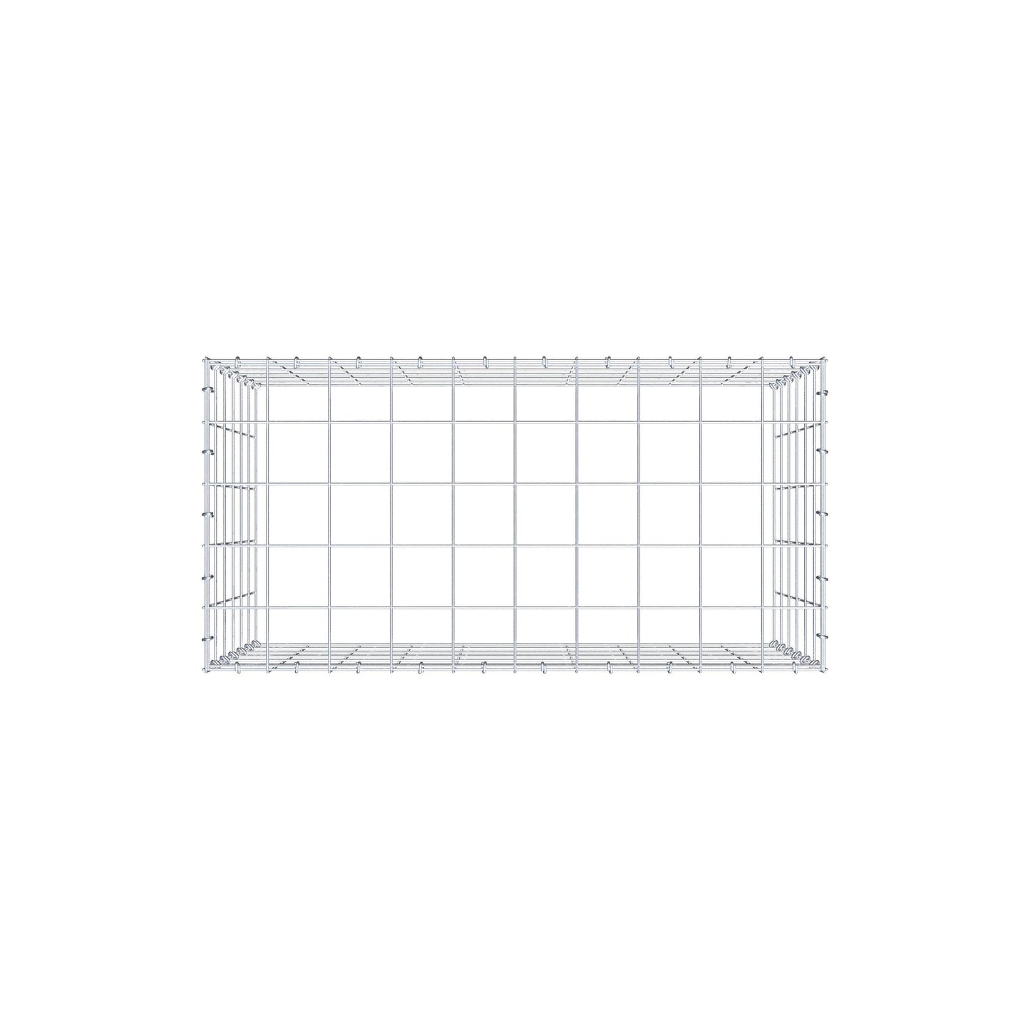 Typ 3 påbyggnadsgabion 100 cm x 60 cm x 50 cm (L x H x D), maskstorlek 10 cm x 10 cm, C-ring