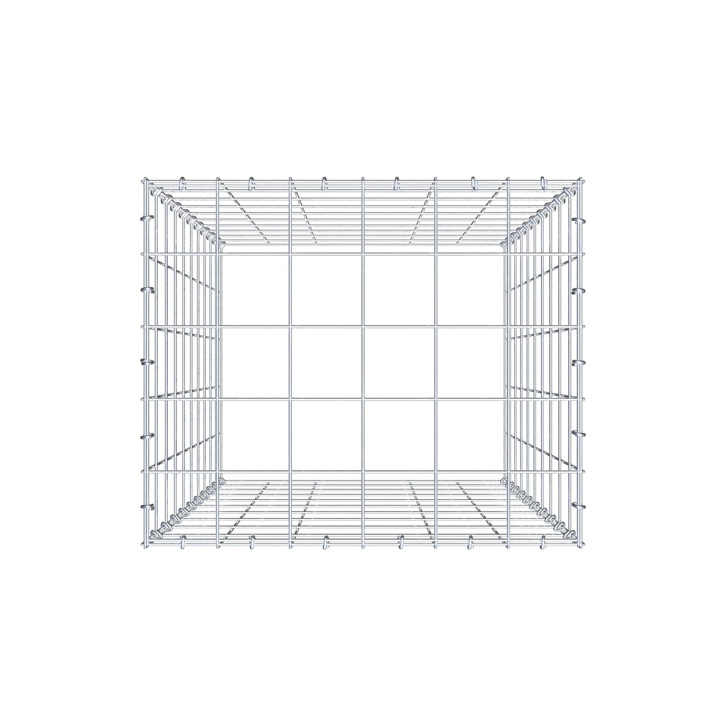Typ 3 påbyggnadsgabion 100 cm x 60 cm x 50 cm (L x H x D), maskstorlek 10 cm x 10 cm, C-ring