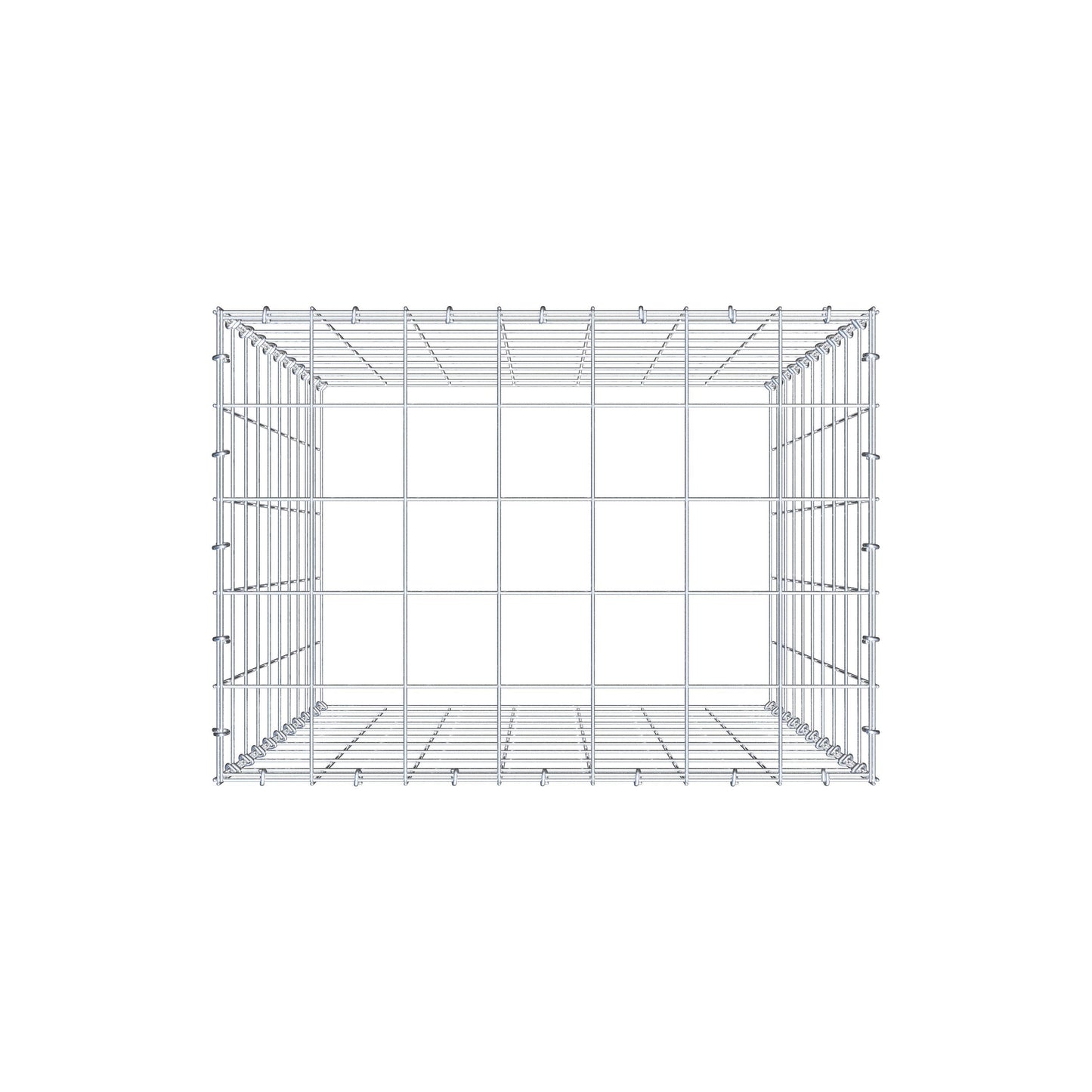 Monteret gabion type 3 100 cm x 70 cm x 50 cm (L x H x D), maskestørrelse 10 cm x 10 cm, C-ring