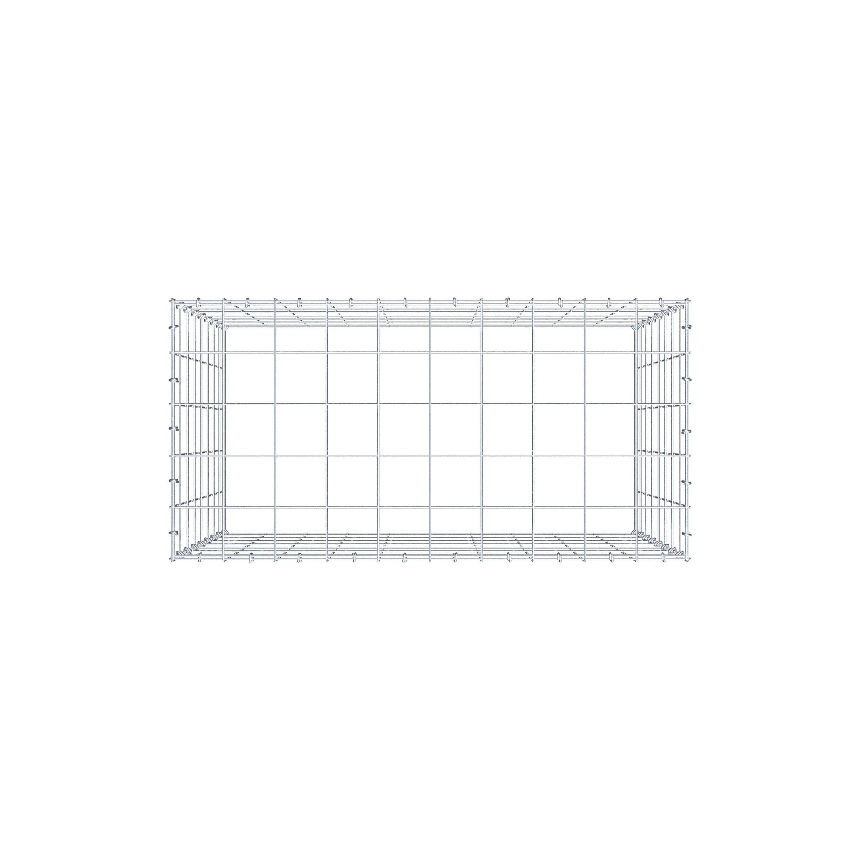 Anbaugabione Typ 3 100 cm x 80 cm x 50 cm (L x H x T), Maschenweite 10 cm x 10 cm, C-Ring