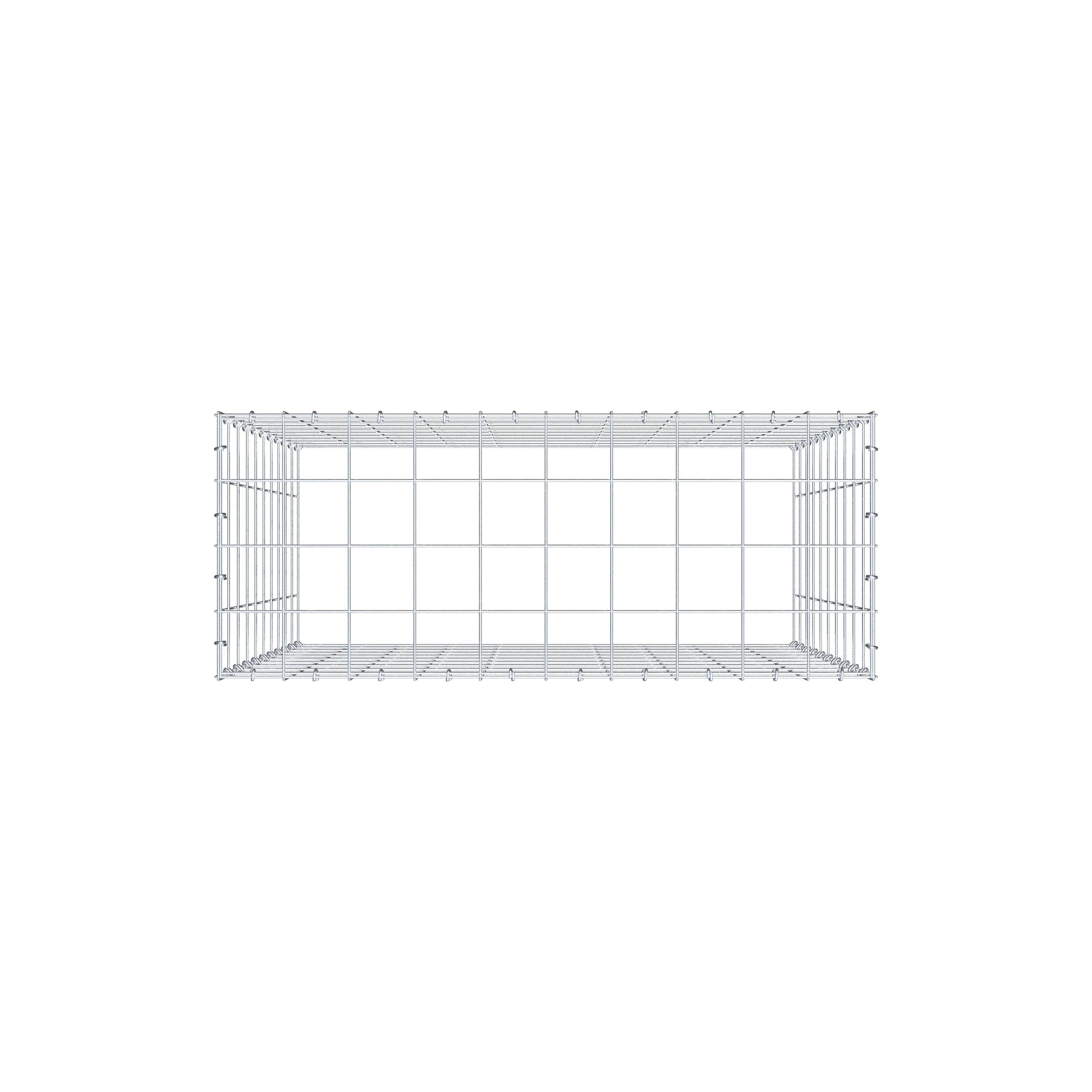 Gabião Tipo 3 100 cm x 100 cm x 40 cm (C x A x P), malhagem 10 cm x 10 cm, anel C