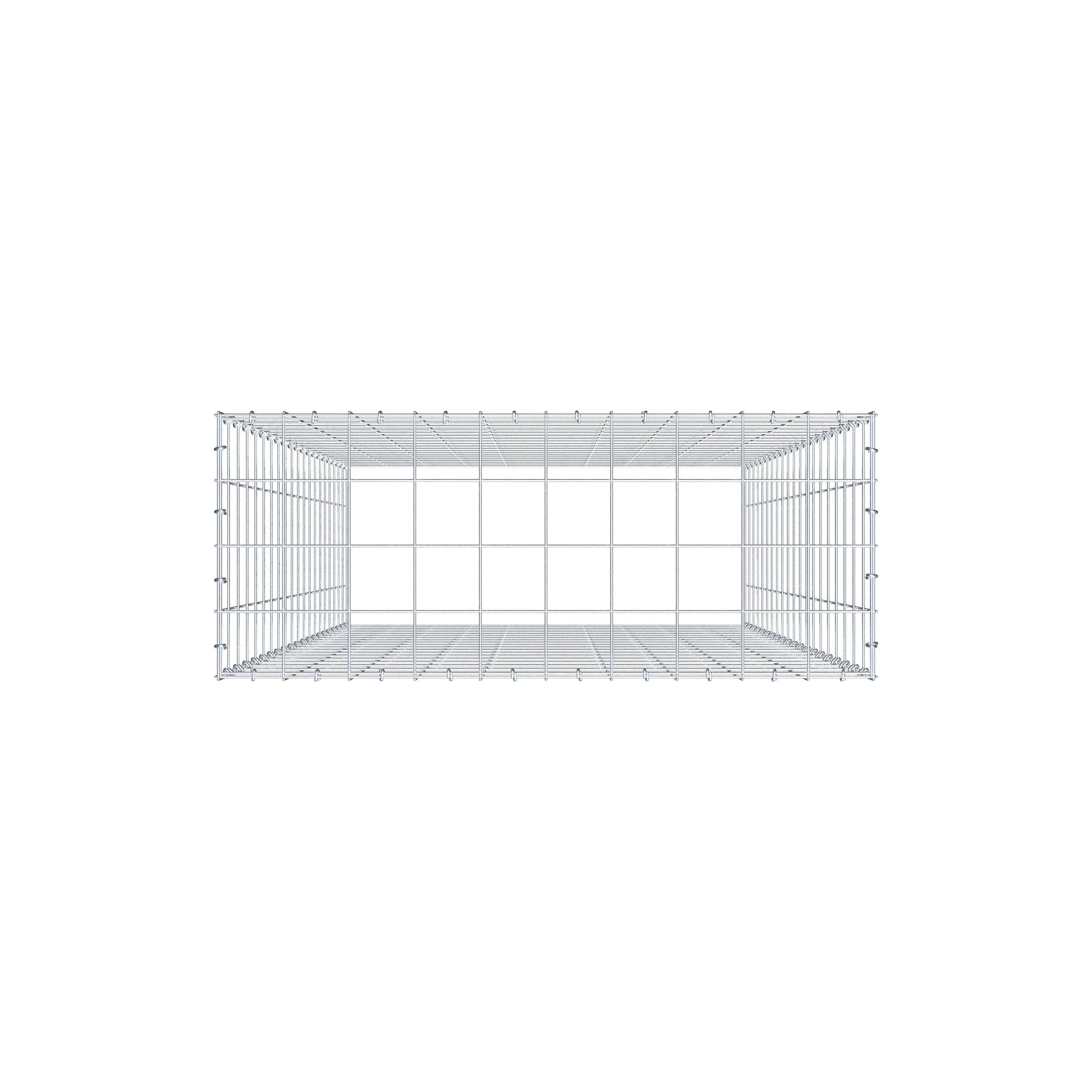 Gabião Tipo 3 200 cm x 100 cm x 40 cm (C x A x P), malhagem 10 cm x 10 cm, anel C