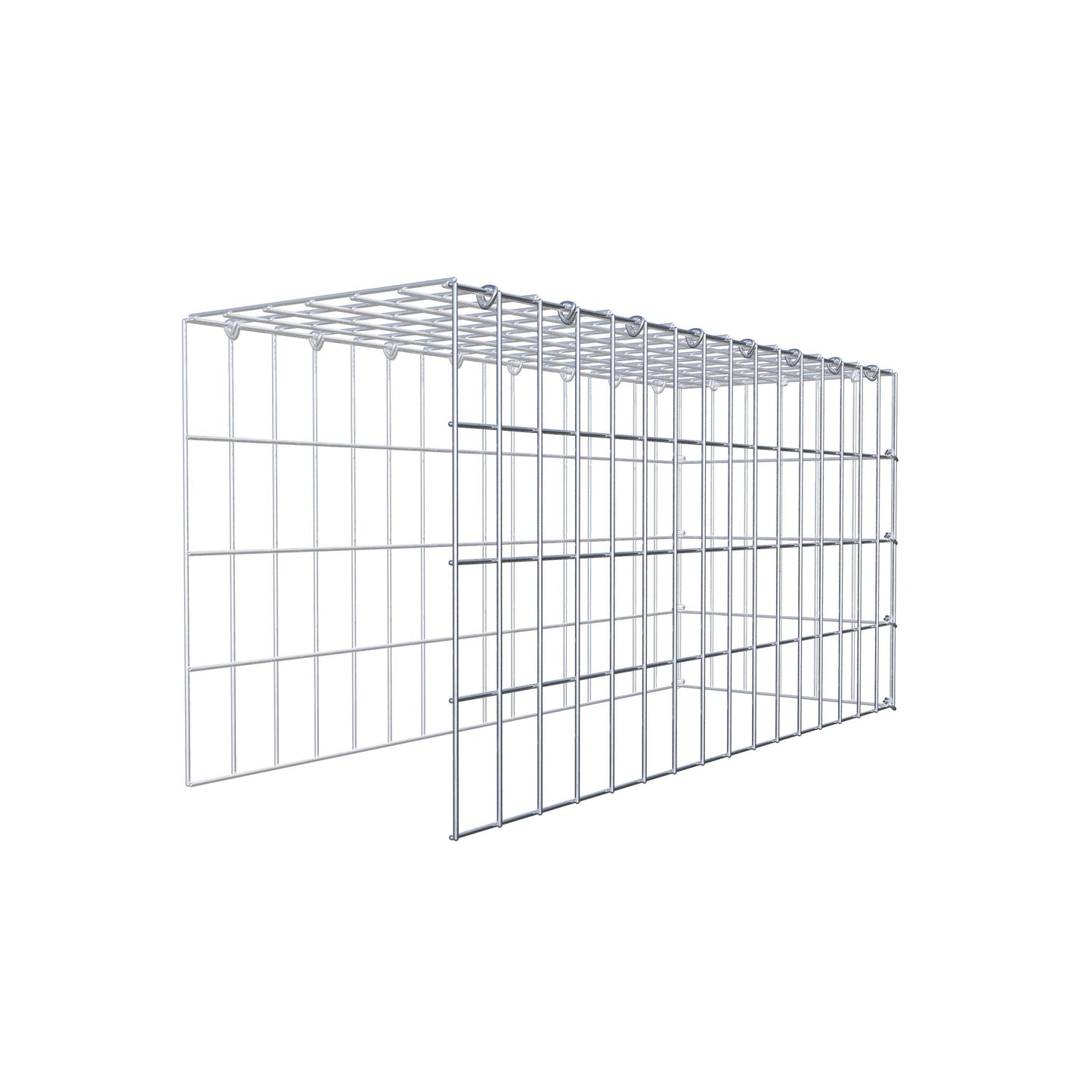 Anbaugabione Typ 4 80 cm x 40 cm x 30 cm (L x H x T), Maschenweite 5 cm x 10 cm, C-Ring