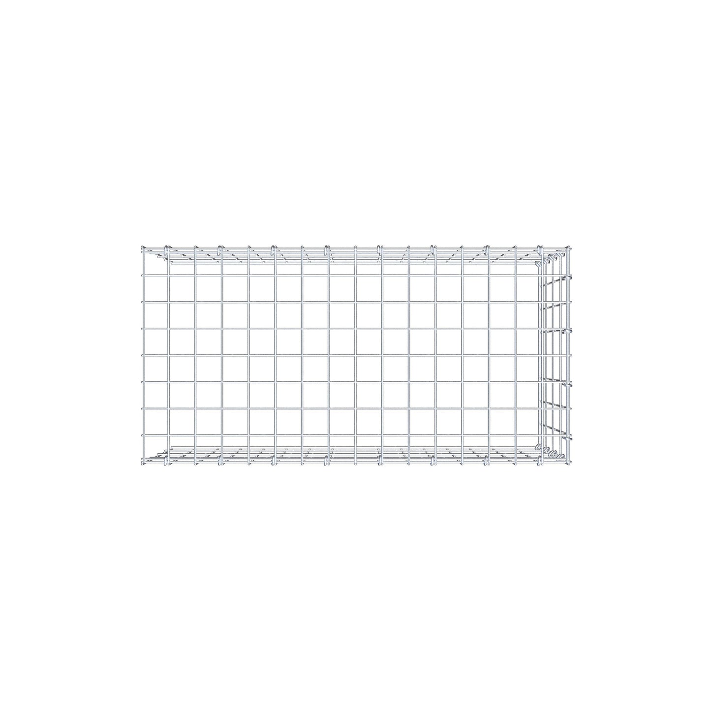 Monteret gabion type 4 80 cm x 40 cm x 40 cm (L x H x D), maskestørrelse 5 cm x 10 cm, C-ring