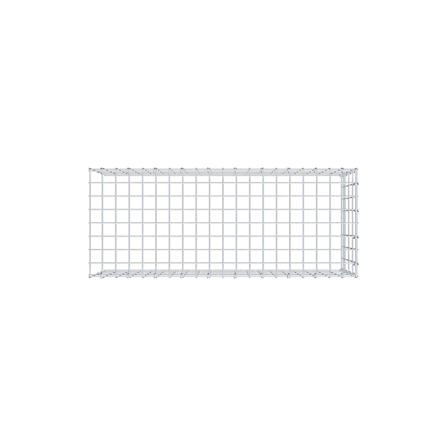 Monteret gabion type 4 100 cm x 40 cm x 40 cm (L x H x D), maskestørrelse 5 cm x 10 cm, C-ring