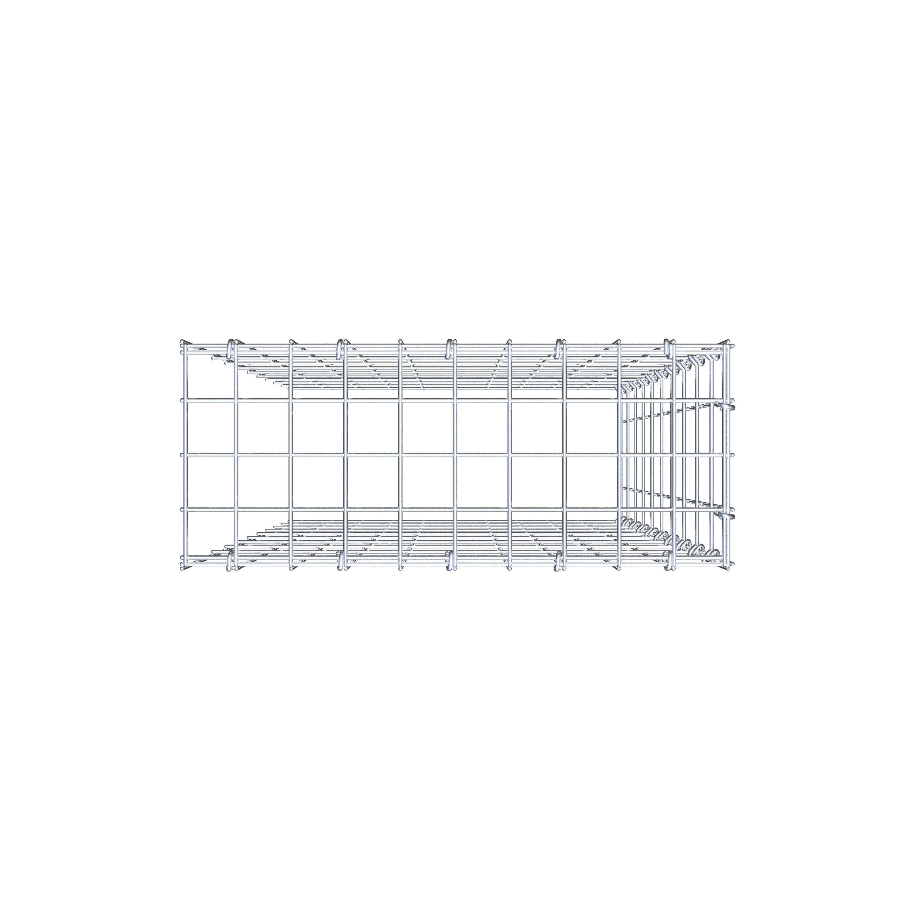 Anbaugabione Typ 4 100 cm x 50 cm x 20 cm (L x H x T), Maschenweite 5 cm x 10 cm, C-Ring