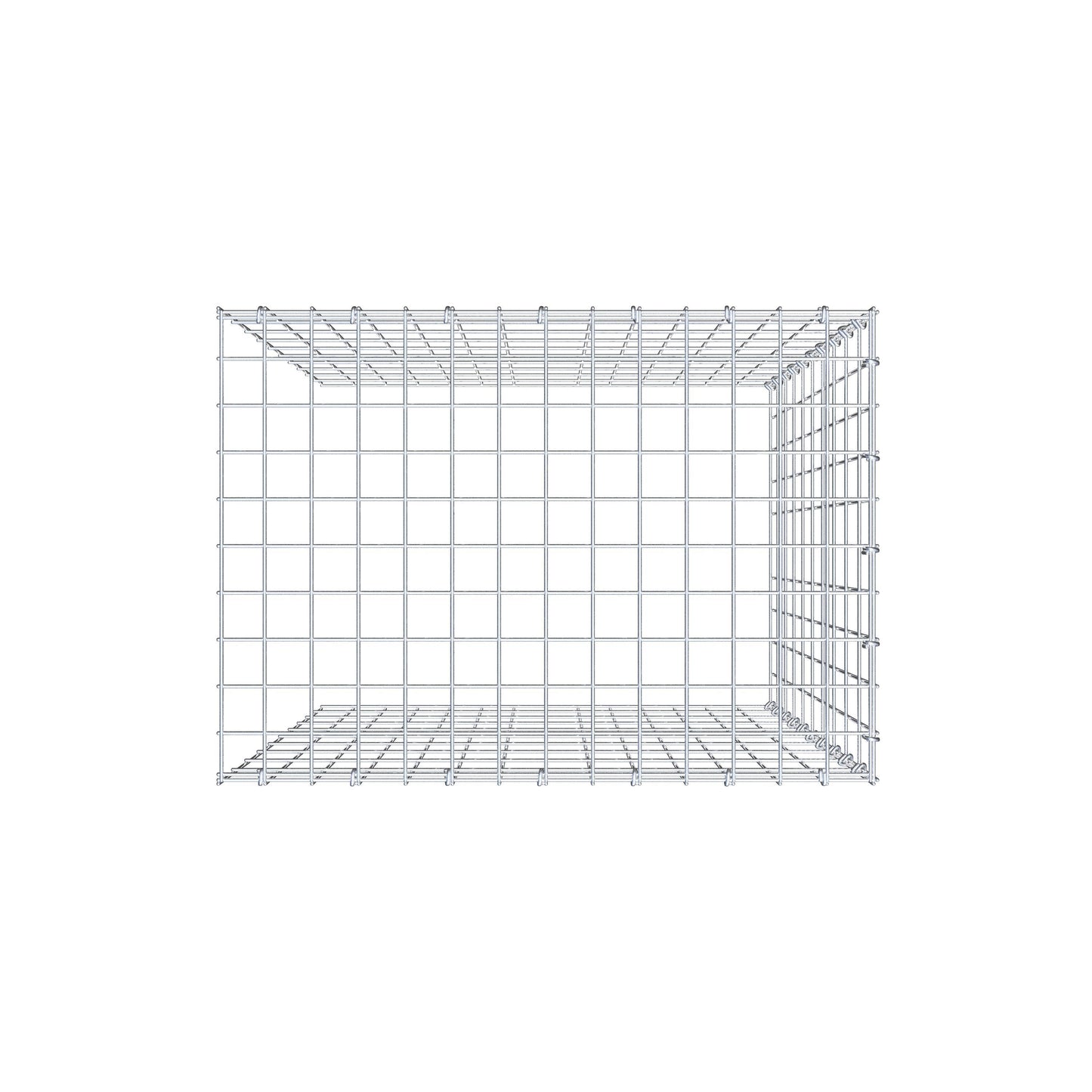 Monteret gabion type 4 100 cm x 70 cm x 50 cm (L x H x D), maskestørrelse 5 cm x 10 cm, C-ring