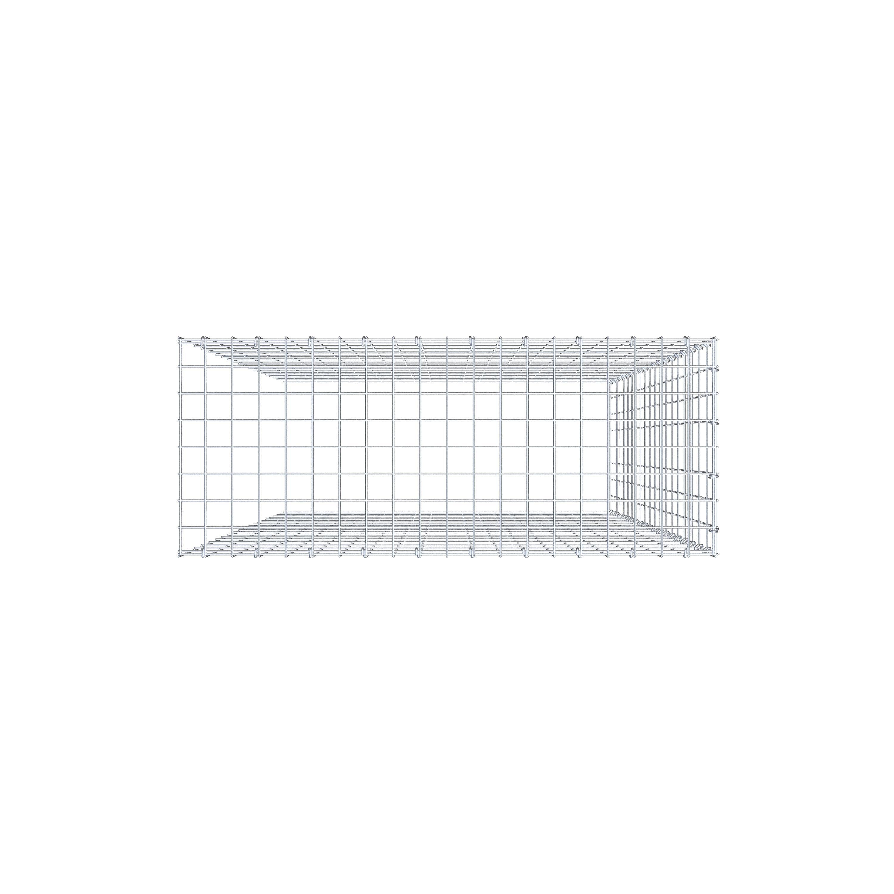 Anbaugabione Typ 4 200 cm x 100 cm x 40 cm (L x H x T), Maschenweite 5 cm x 10 cm, C-Ring