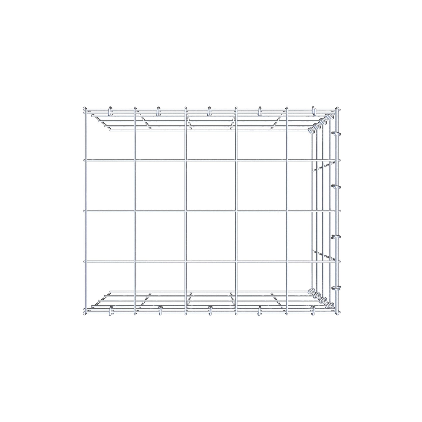 Gabbione aggiuntivo tipo 4 50 cm x 40 cm x 40 cm (L x H x P), maglia 10 cm x 10 cm, anello a C